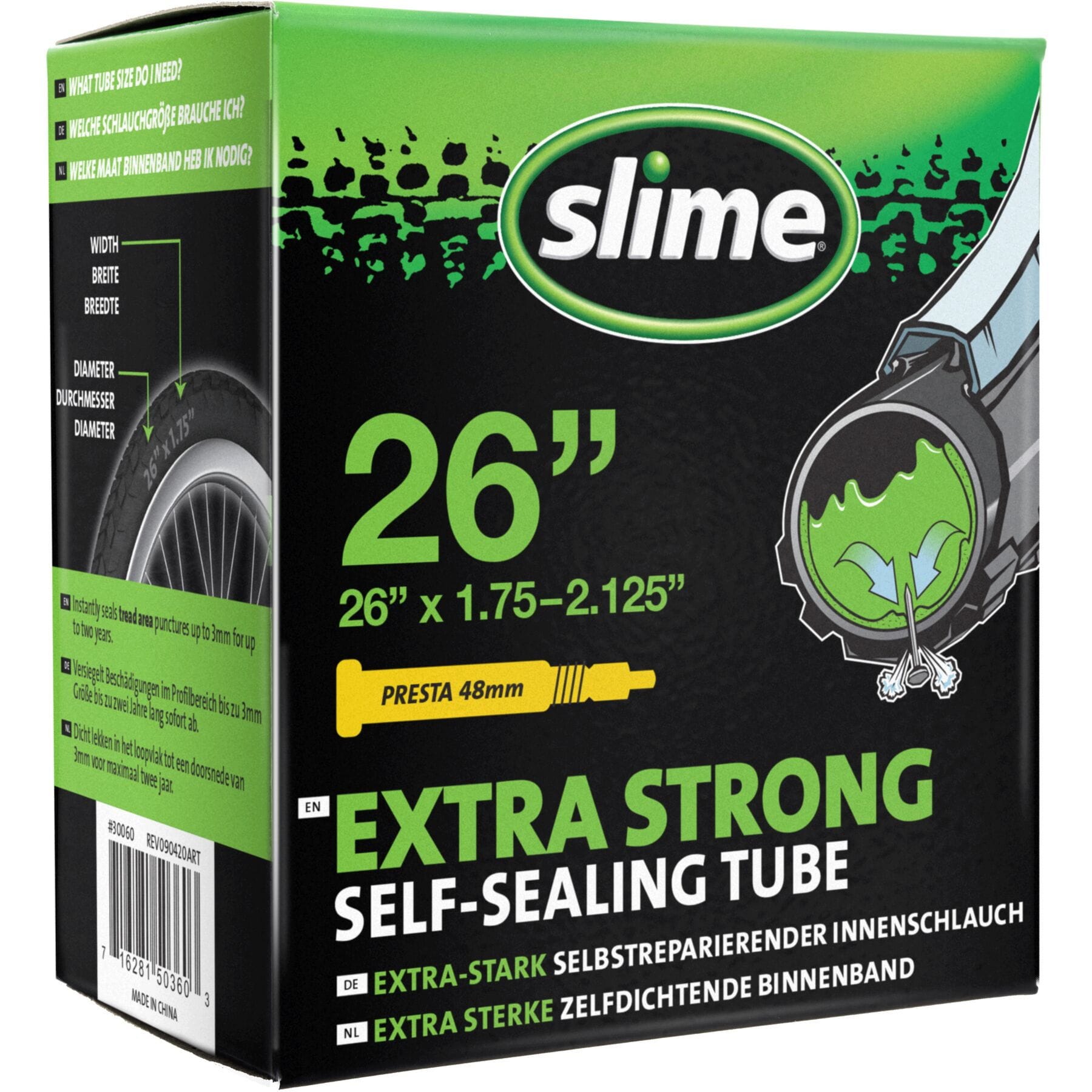 Slime Smart Tube - 26 x 1.75-2.125" - Presta Valve