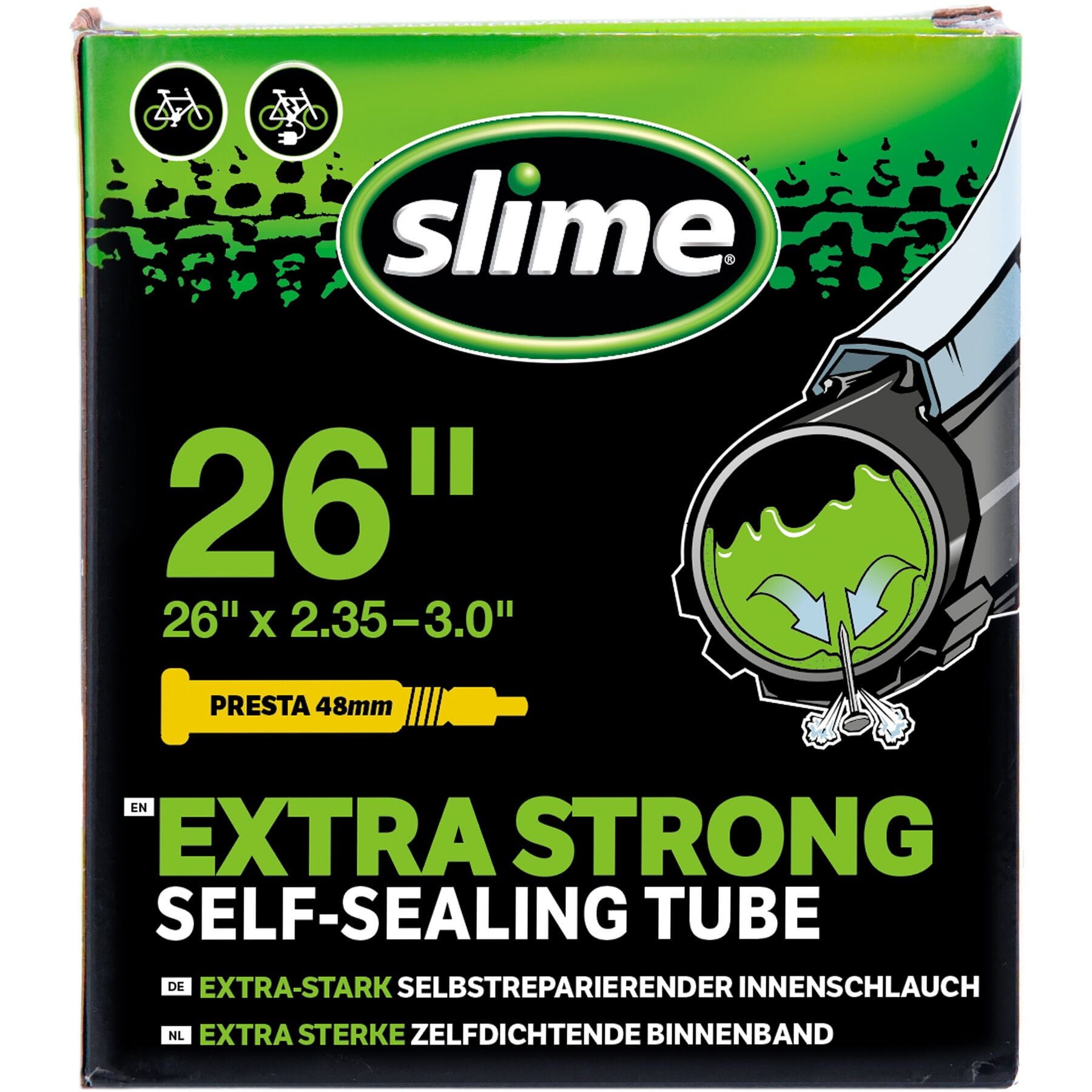 Slime Smart Tube - 26 x 2.35 - 3.0" - Presta Valve
