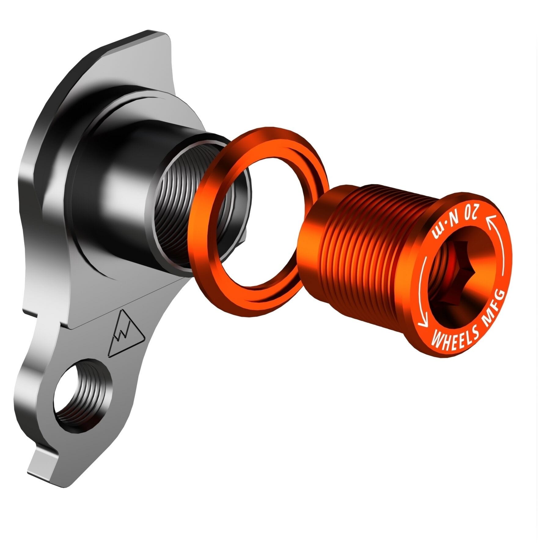 Wheels Manufacturing Replaceable Derailleur Hanger / Dropout 404-3 - Orange Bolt - UDH