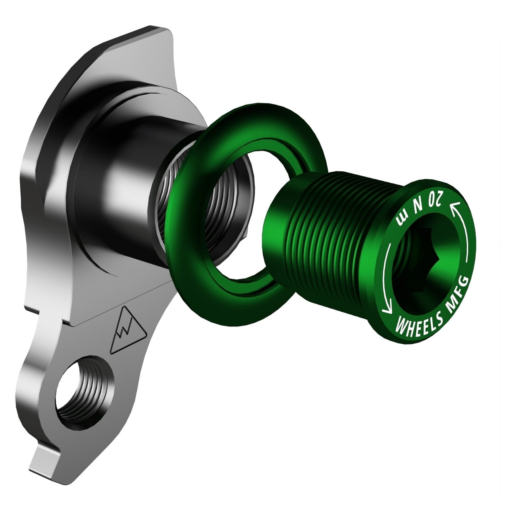 Wheels Manufacturing Replaceable Derailleur Hanger / Dropout 487-9 - Green Bolt - UDH