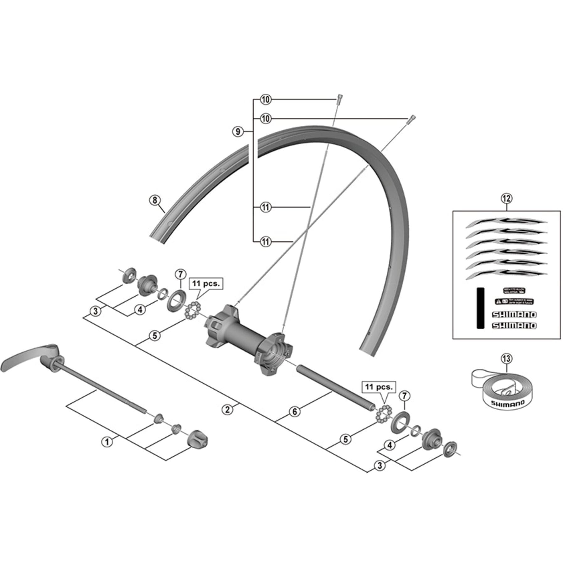 Shimano Spares WH-RS300-CL-F spoke