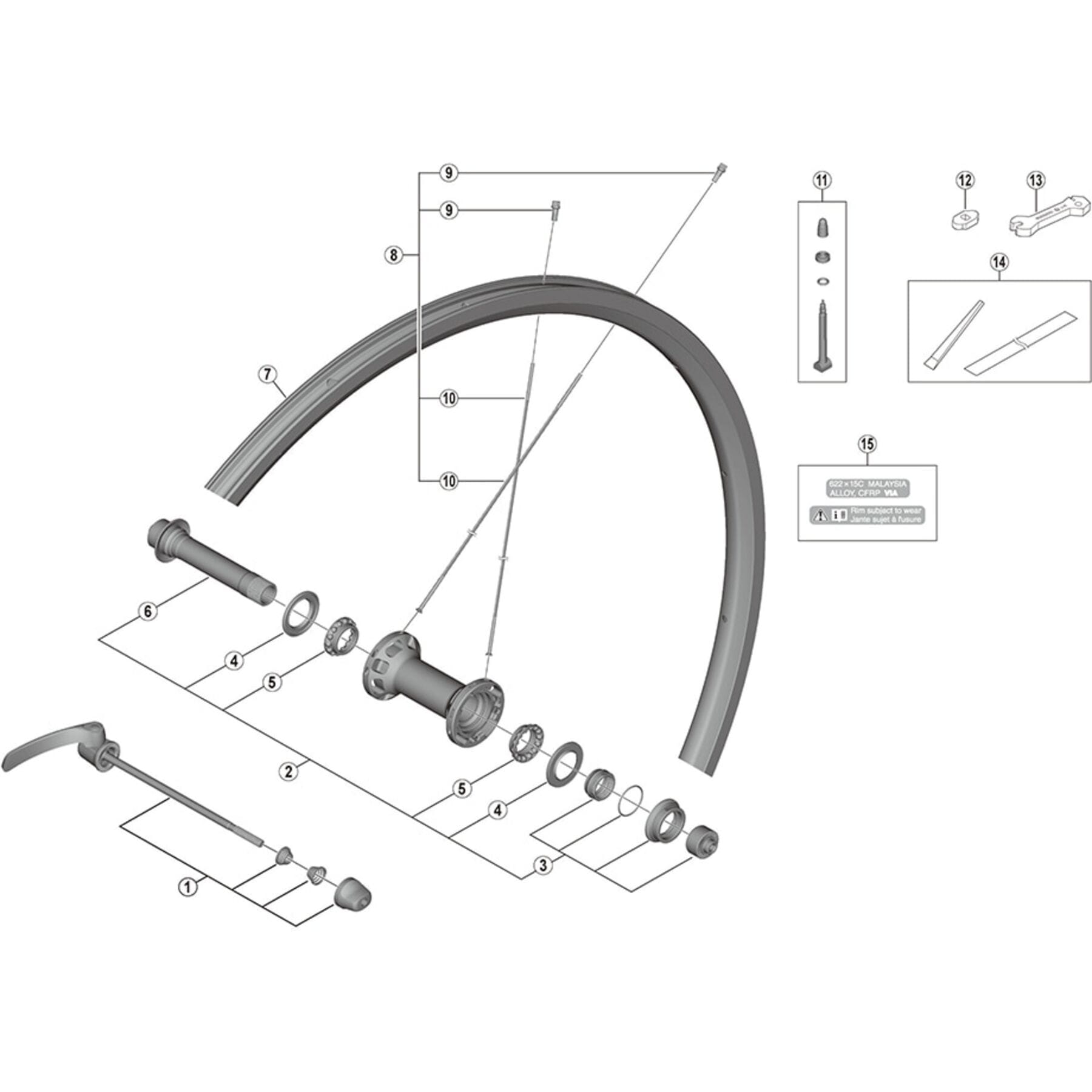 Shimano Spares WH-RS700-C30-TL-F spoke