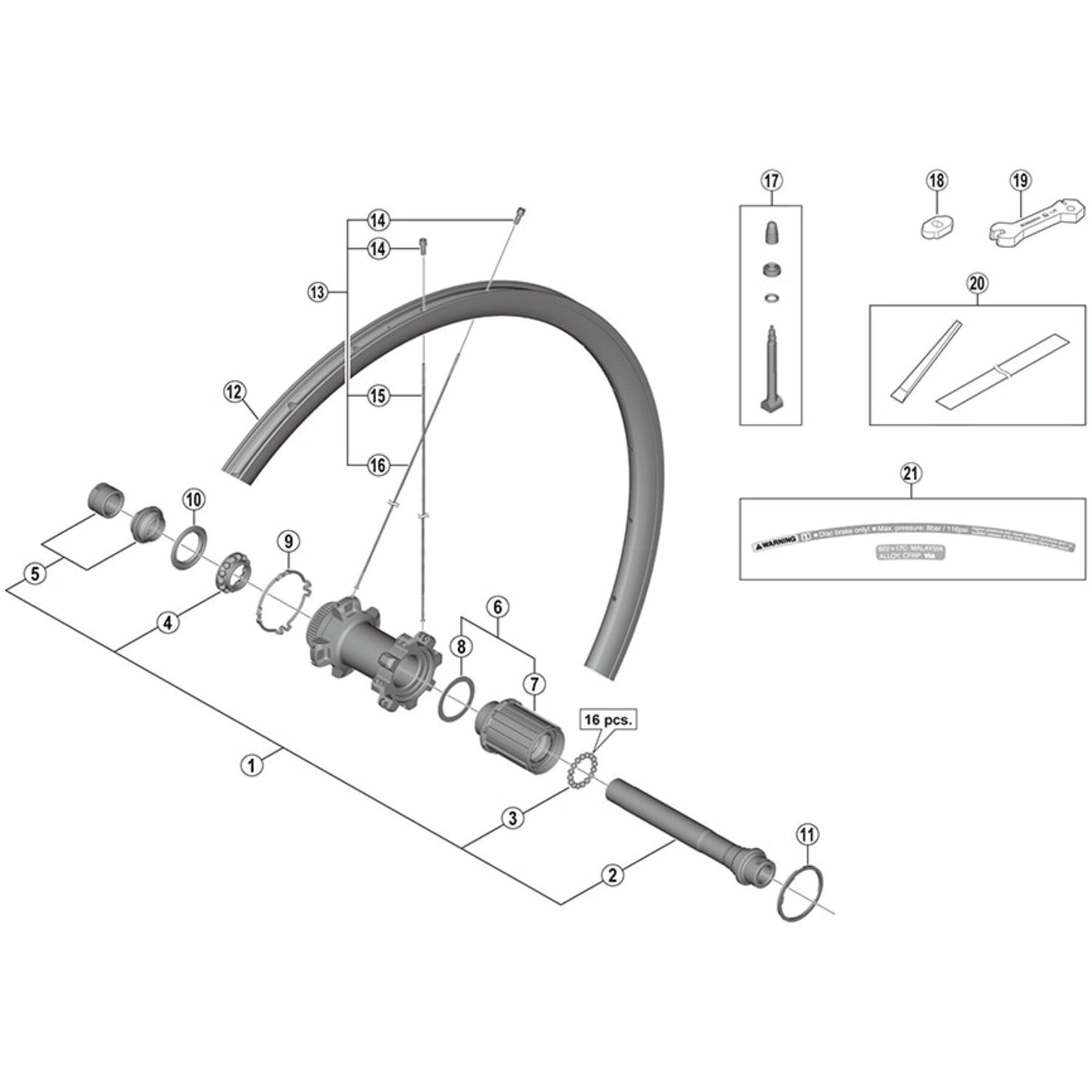 Shimano Spares WH-RS770-C30-TL-F12 valve unit