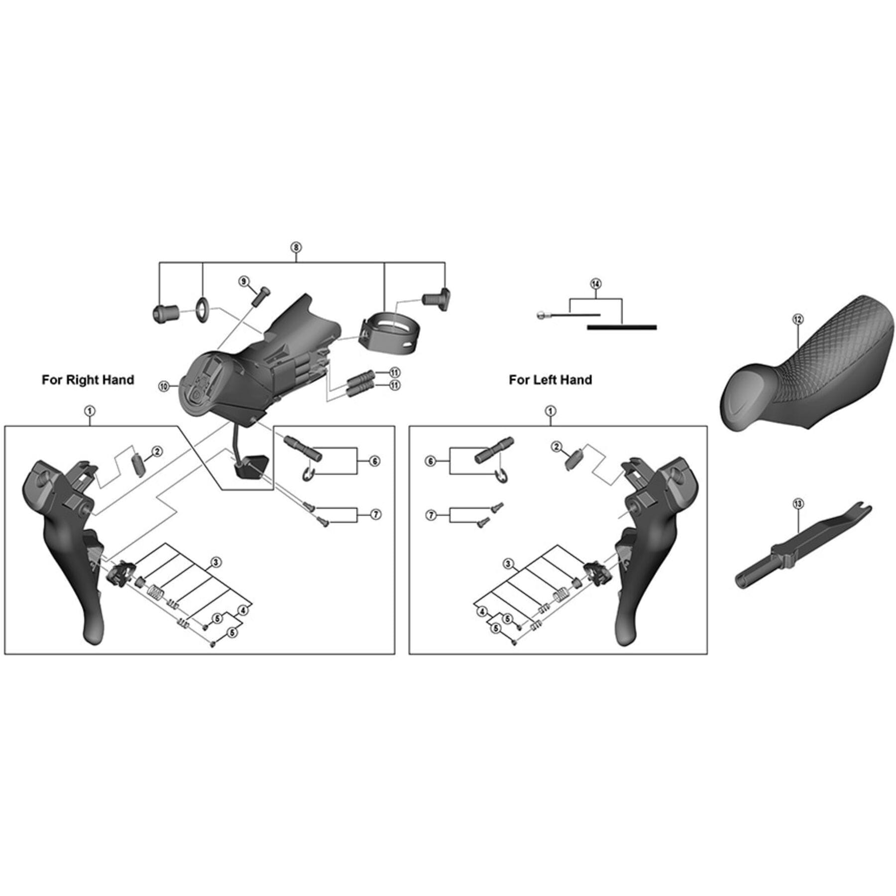 Shimano Spares ST-R8050 lever axle and E-ring