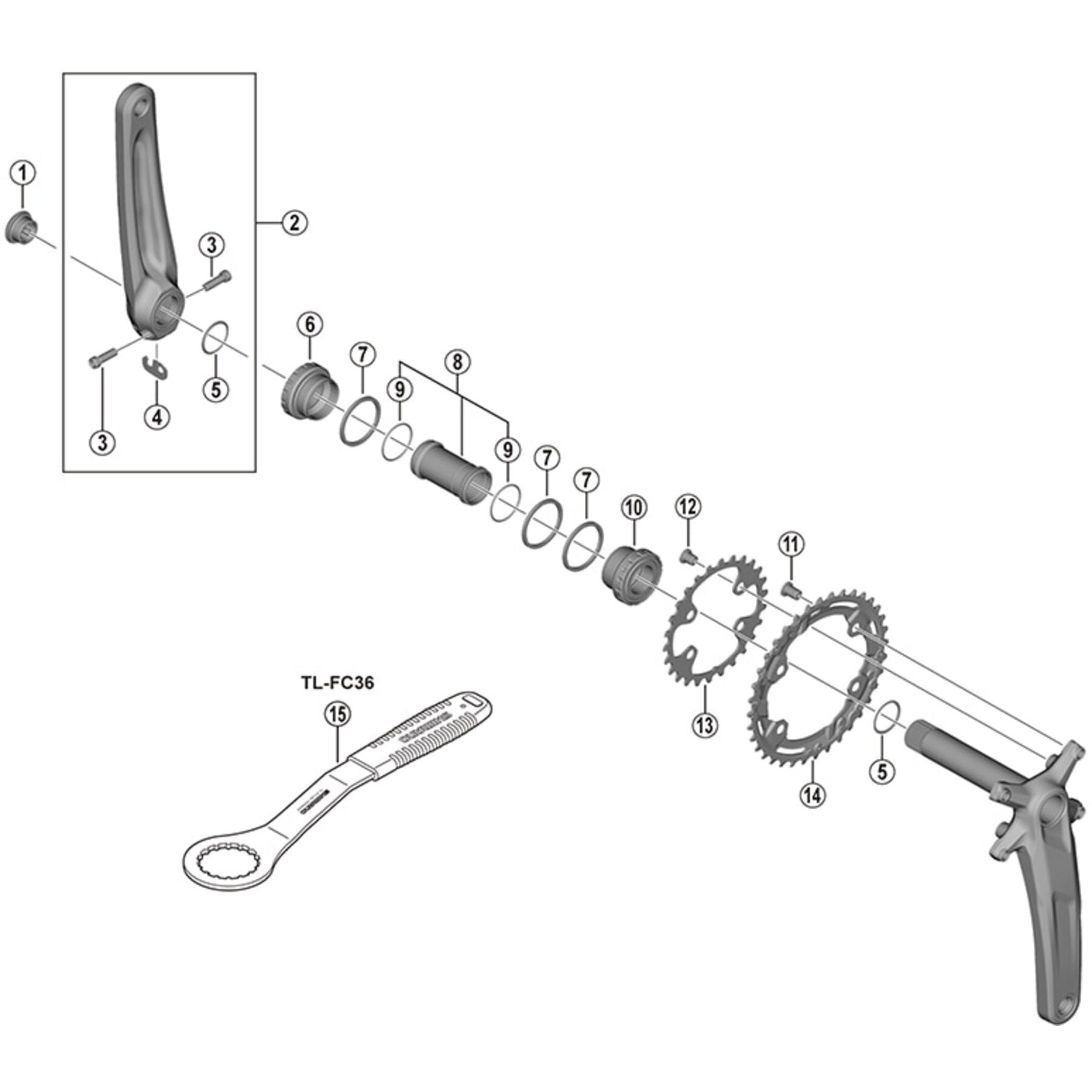 Shimano Spares FC-M5100-1 left hand crank arm unit