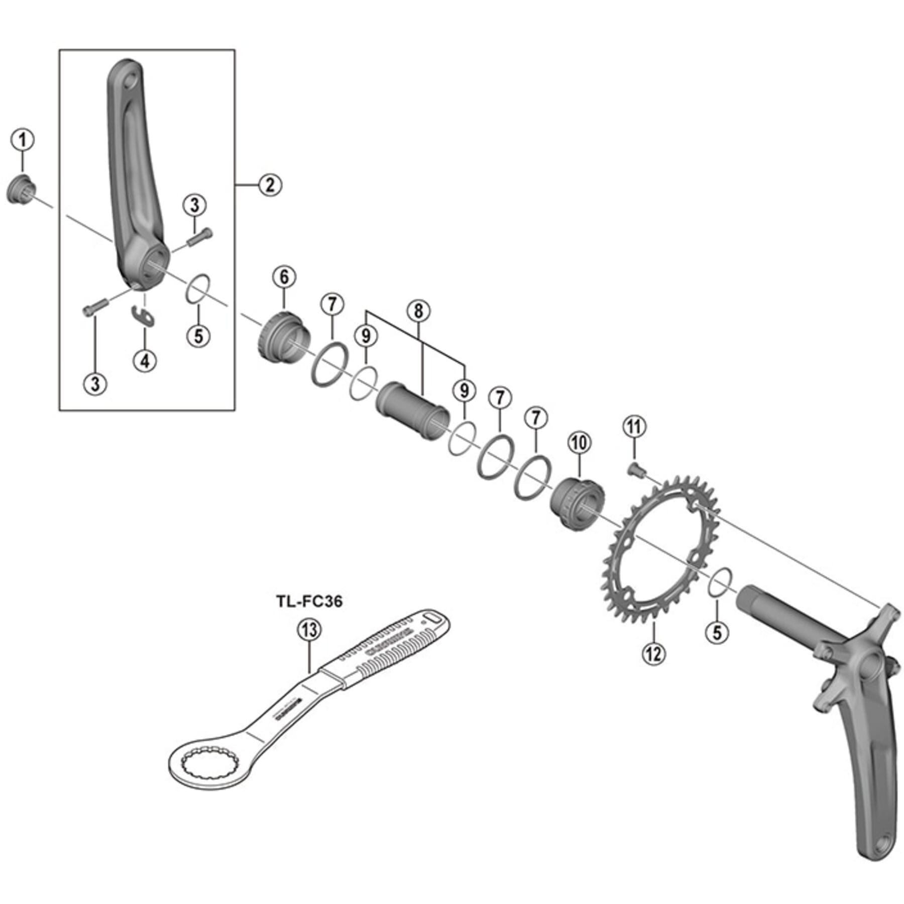 Shimano Spares FC-M5100-1 gear fixing screw M8 x 11.5 mm