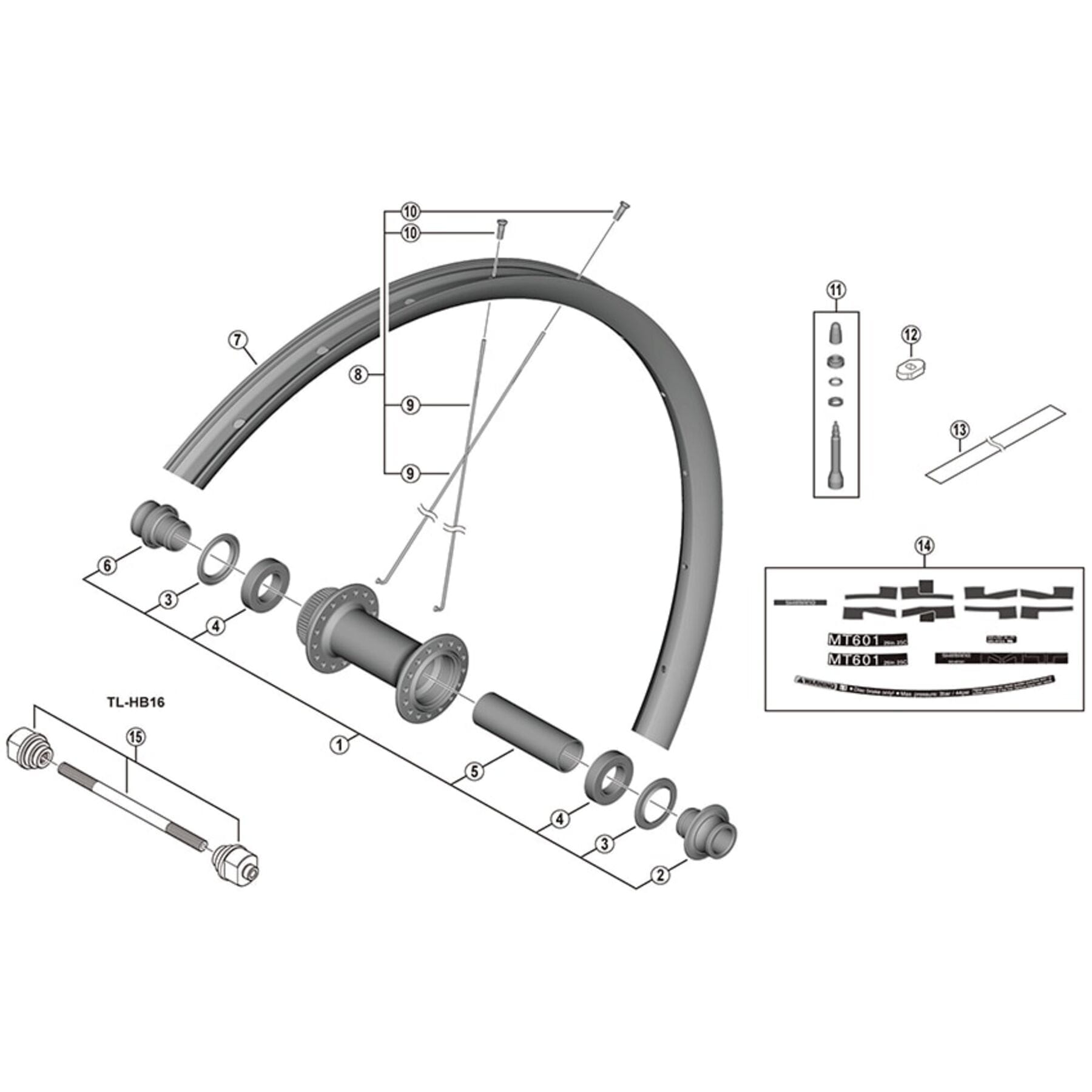 Shimano Spares WH-MT601-TL-F15-29 spoke