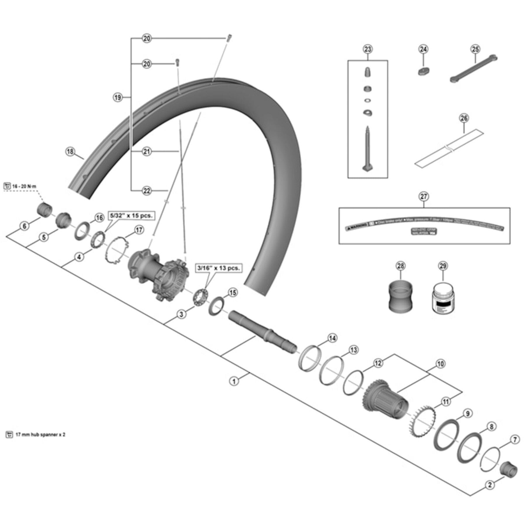 Shimano Spares WH-R9270-C50-TL-F valve unit