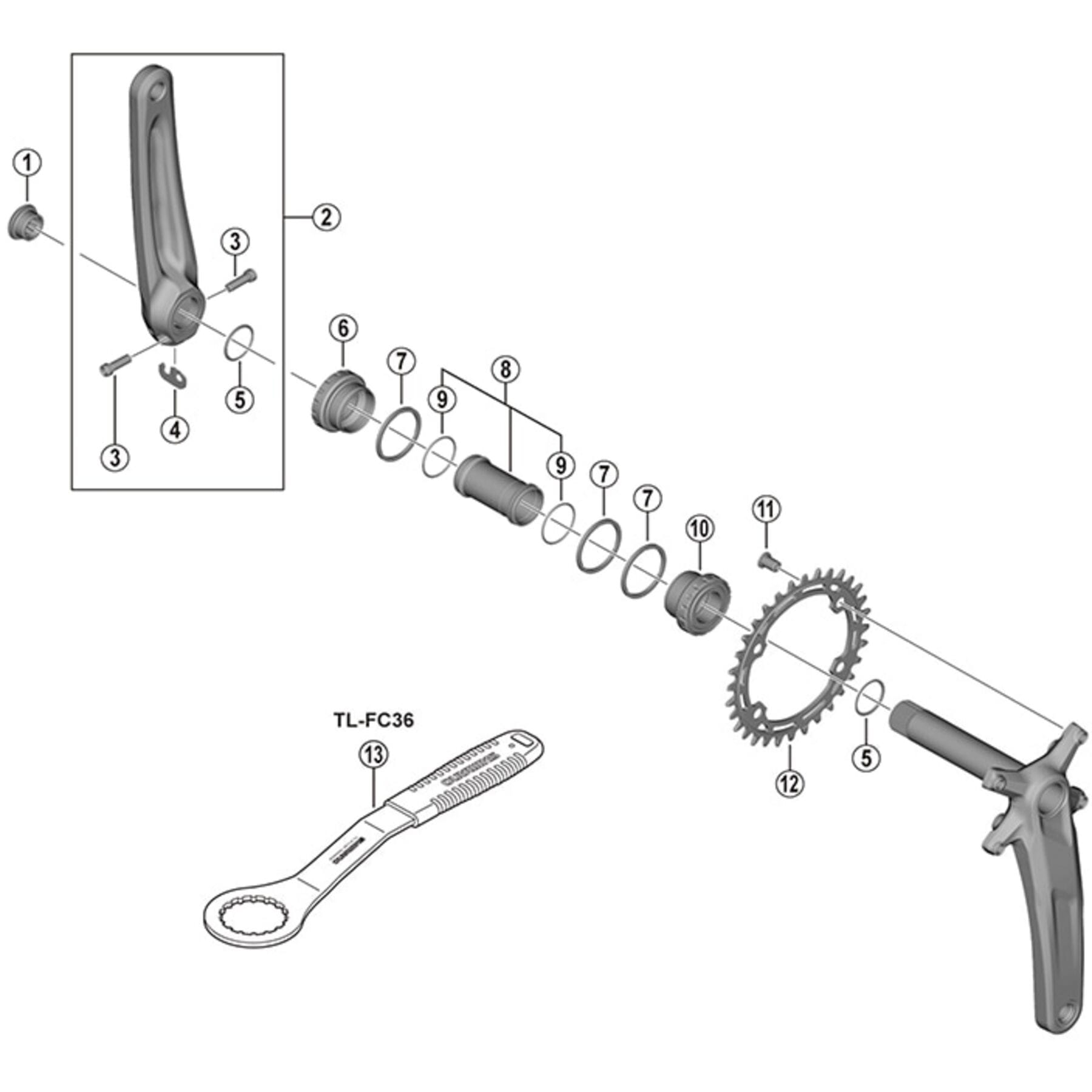 Shimano Spares FC-MT511-1 left hand crank arm unit
