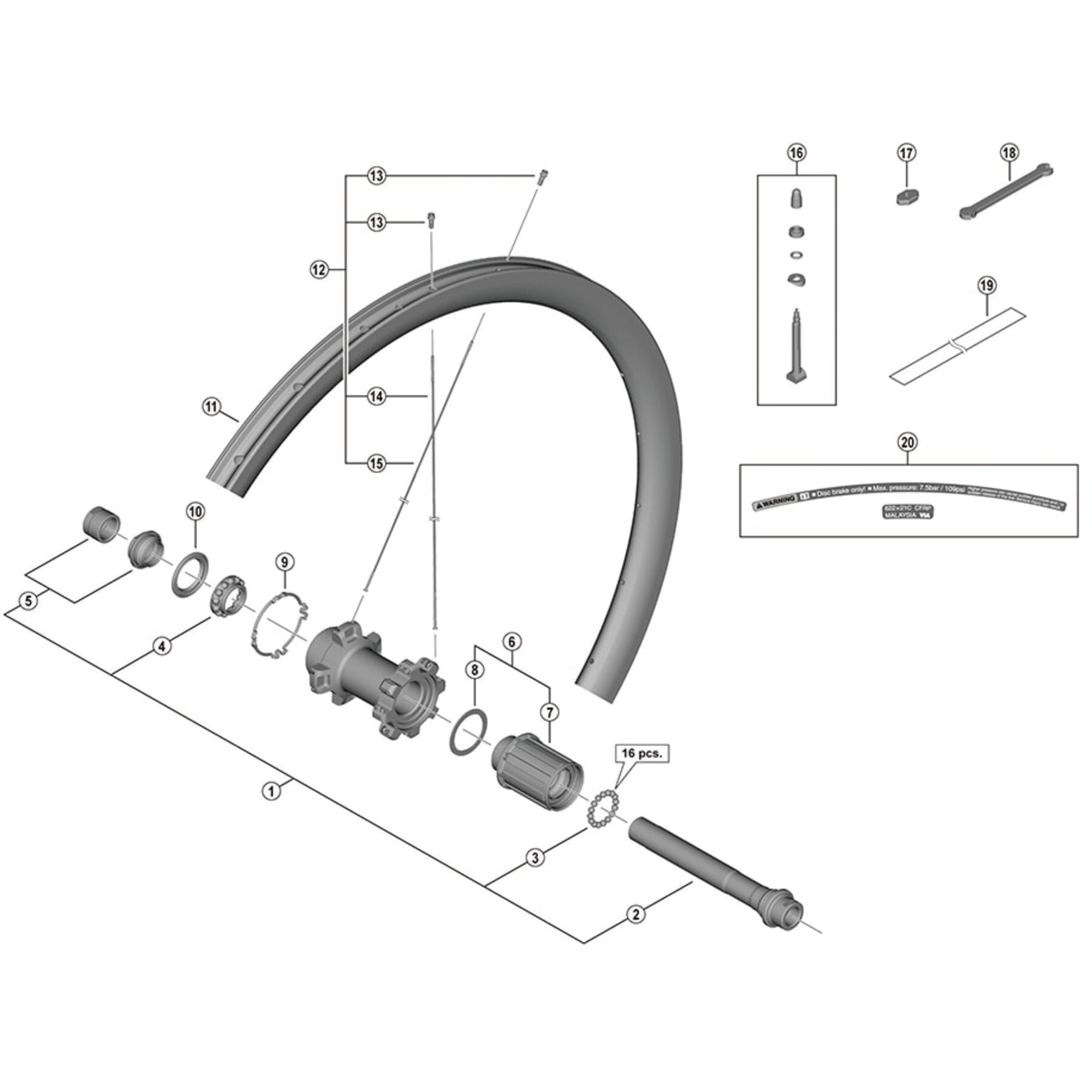 Shimano Spares WH-R8170-C36-TL-F spoke