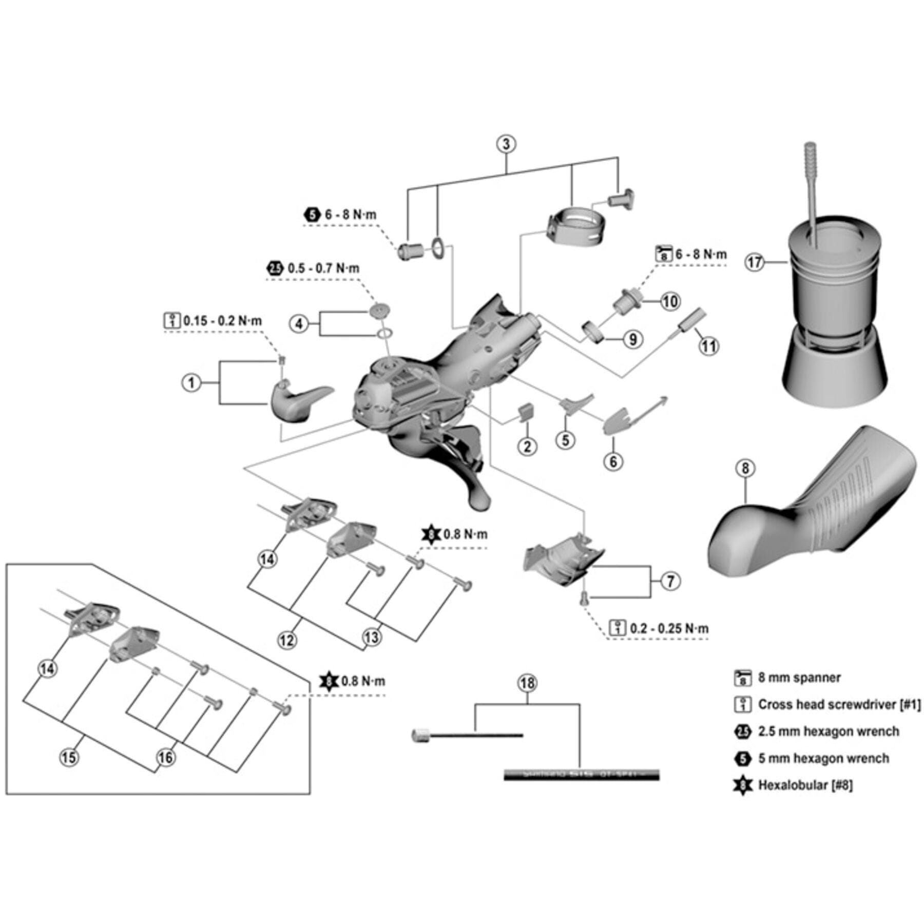 Shimano Spares ST-RX610 name plate and fixing screw