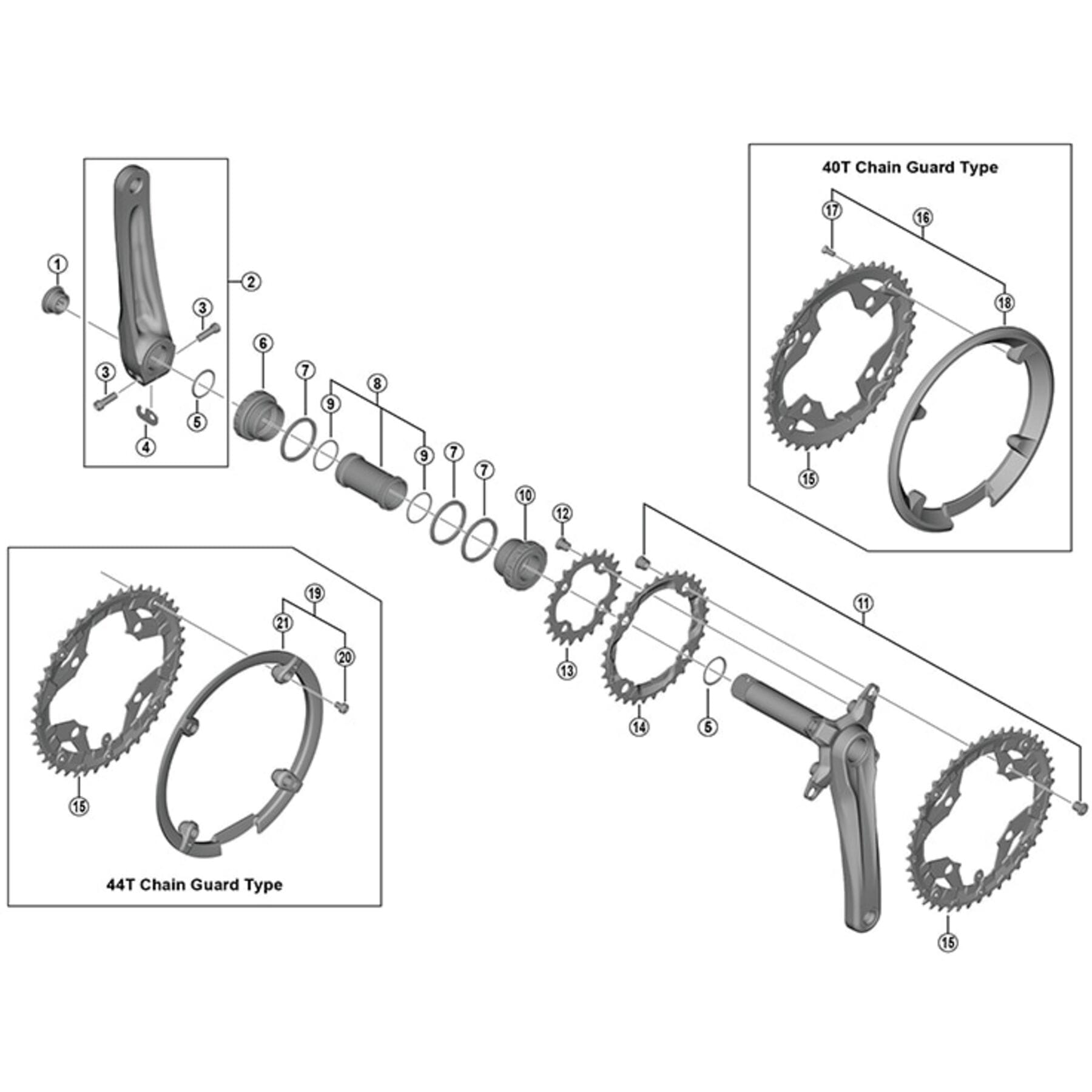 Shimano Spares FC-M391 double gear fixing bolt and nut set