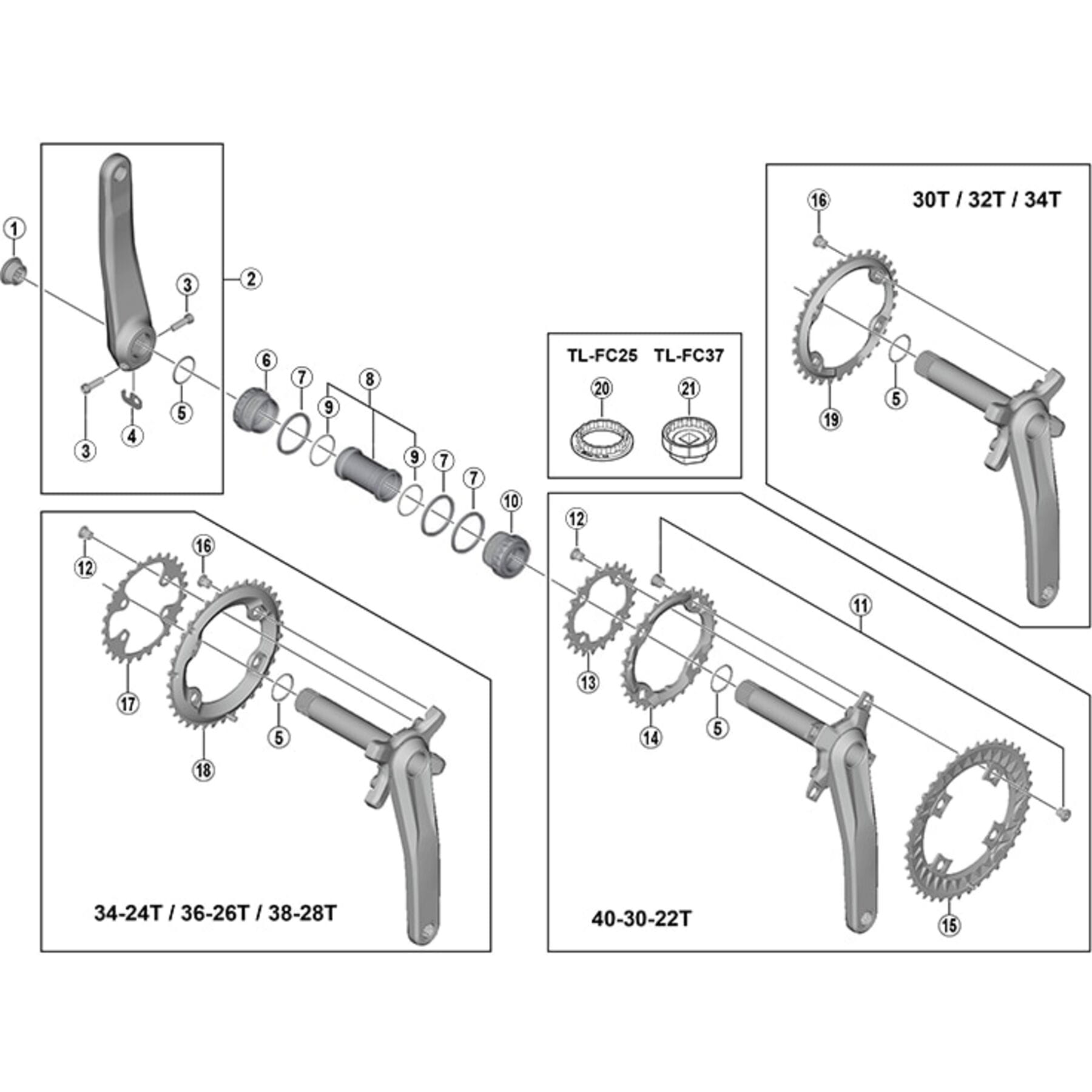 Shimano Spares FC-M672 double gear fixing bolt & nut