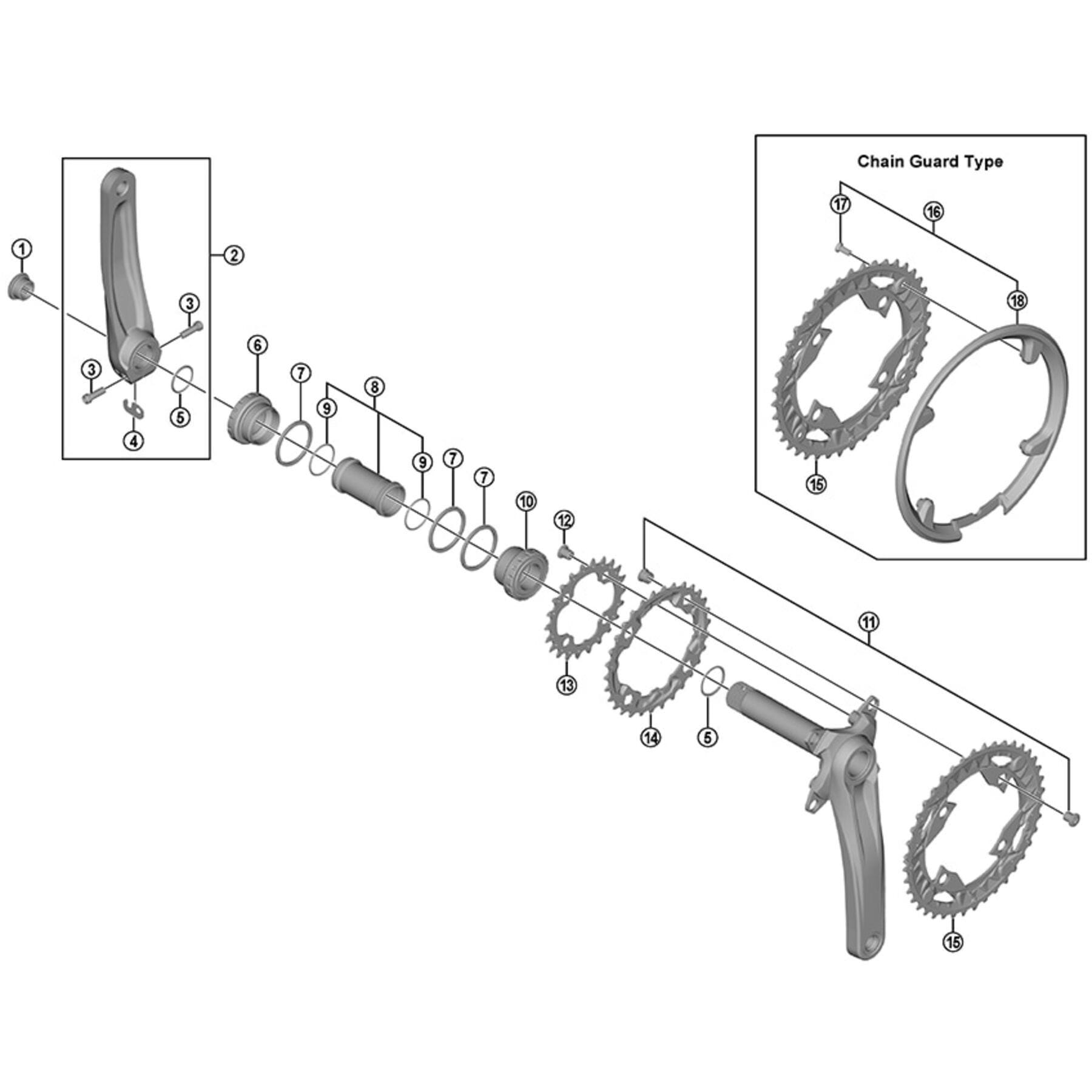 Shimano Spares FC-M4000 chain guard and fixing bolts