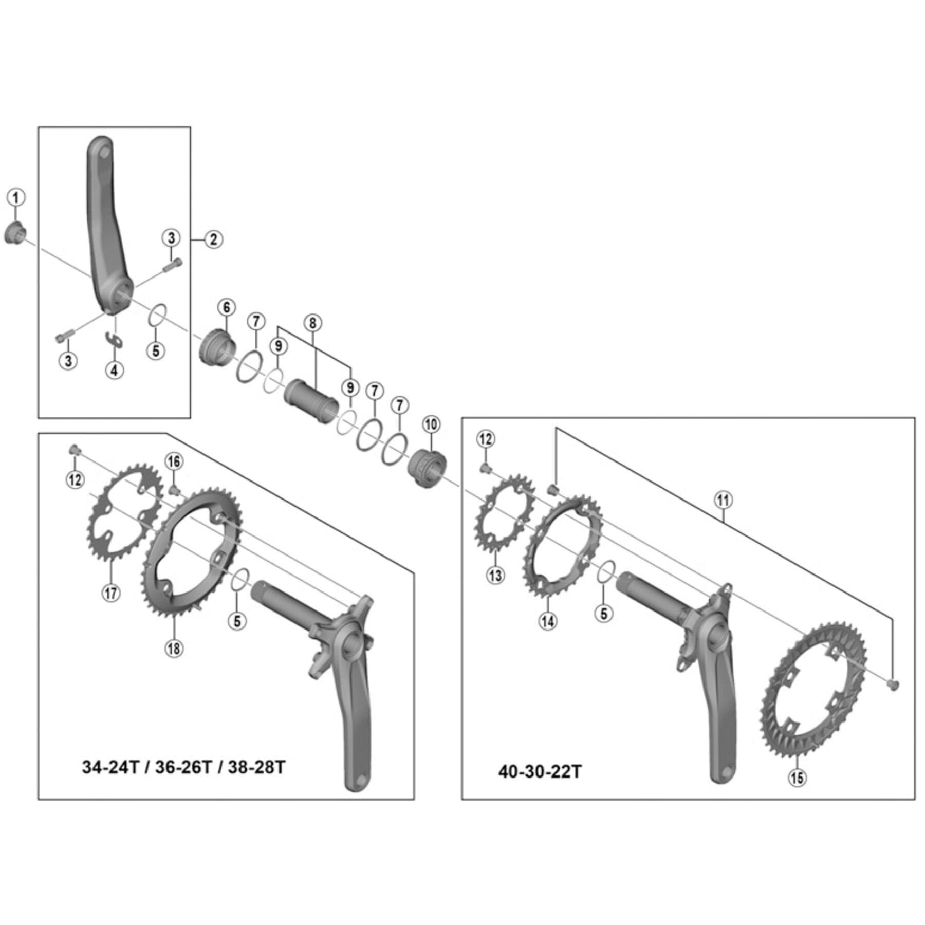 Shimano Spares FC-M6000 left hand crank arm unit 170 mm