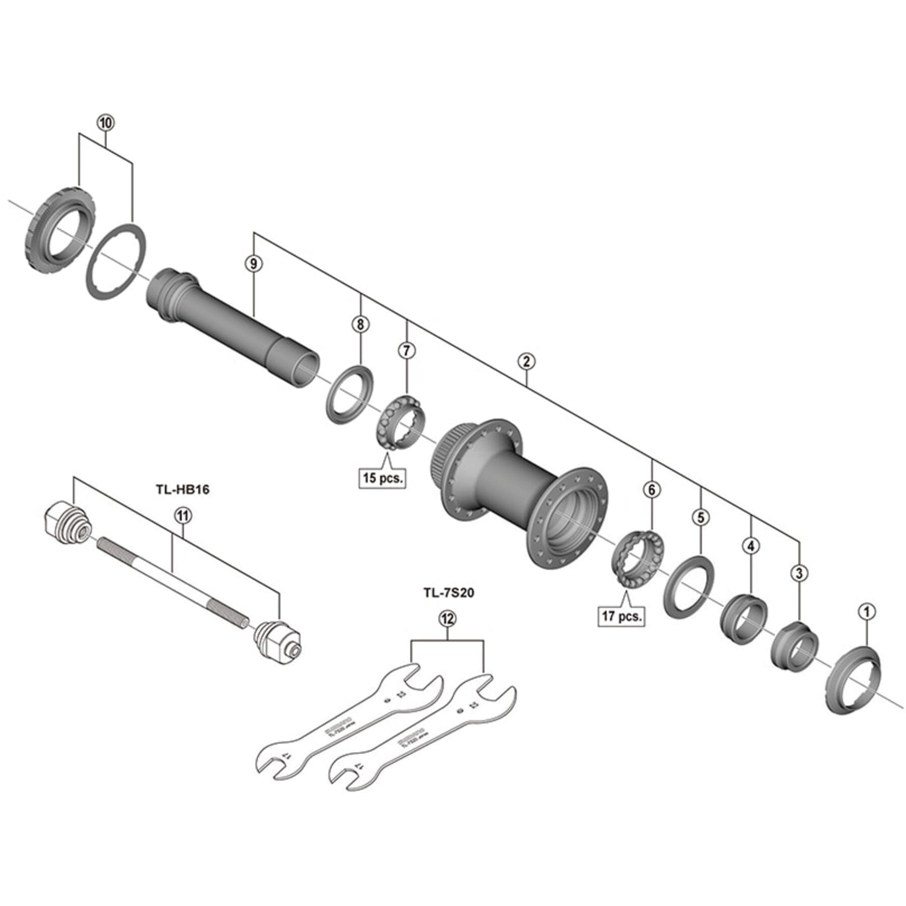 Shimano Spares HB-M9110 hub axle unit