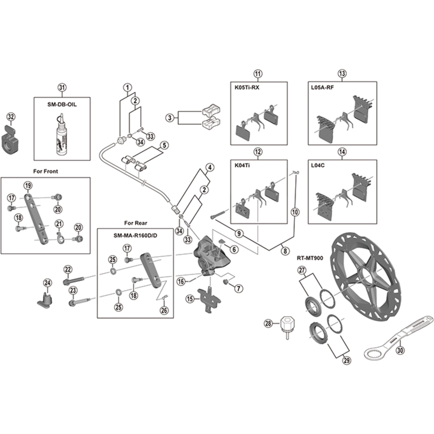 Shimano Spares BR-R9270 caliper fixing bolt