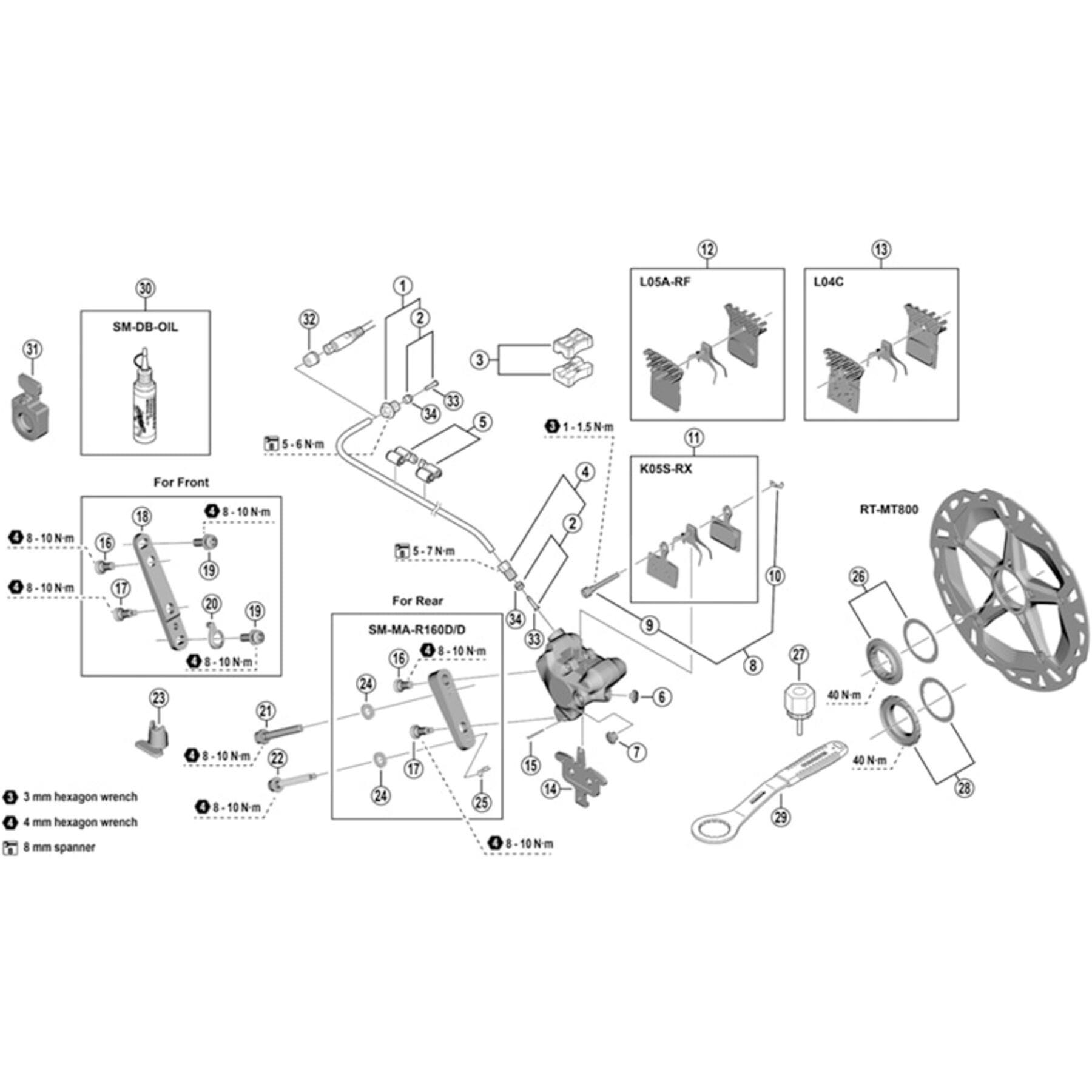 Shimano Spares BR-R8170 caliper fixing bolt