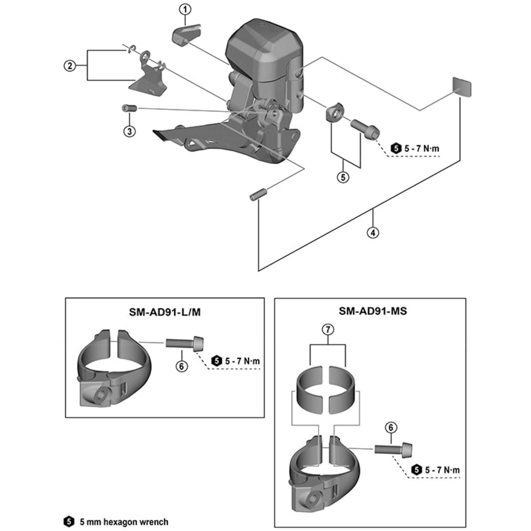 Shimano Spares FD-R7150 outer skid plate & E-ring