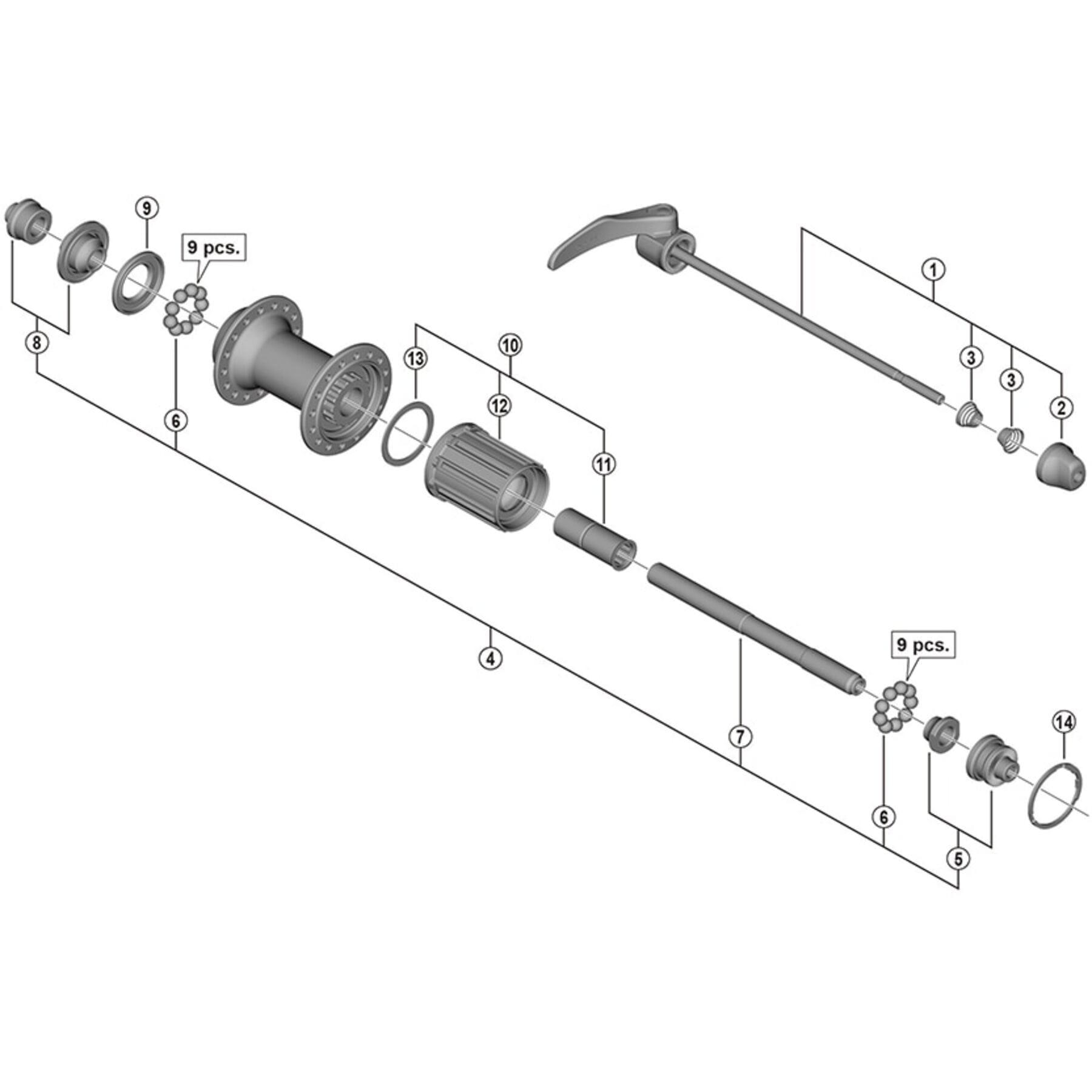 Shimano Spares FH-5800 hub axle