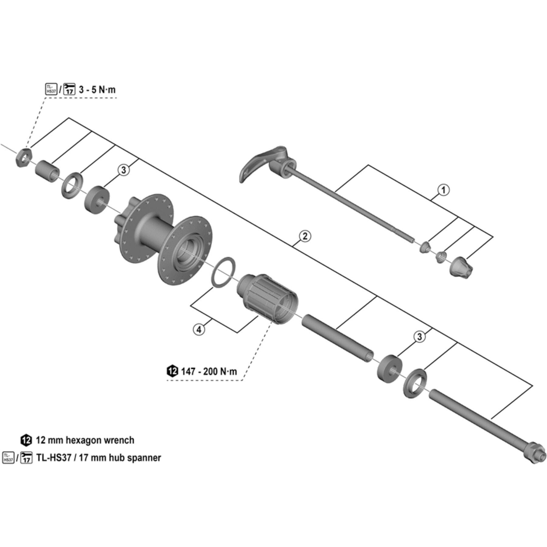 Shimano Spares FH-M4050 complete quick release
