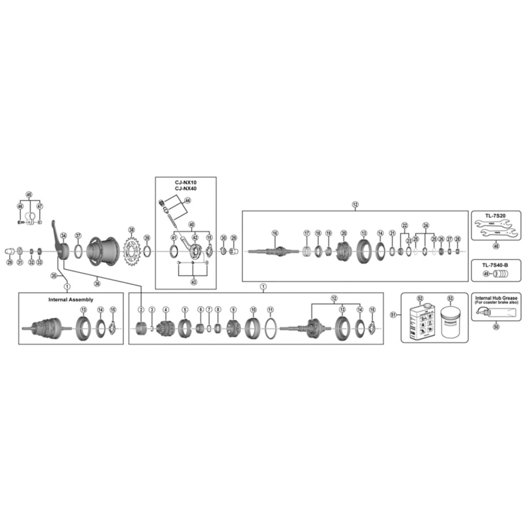 Shimano Spares SG-C3001-7C Internal assembly