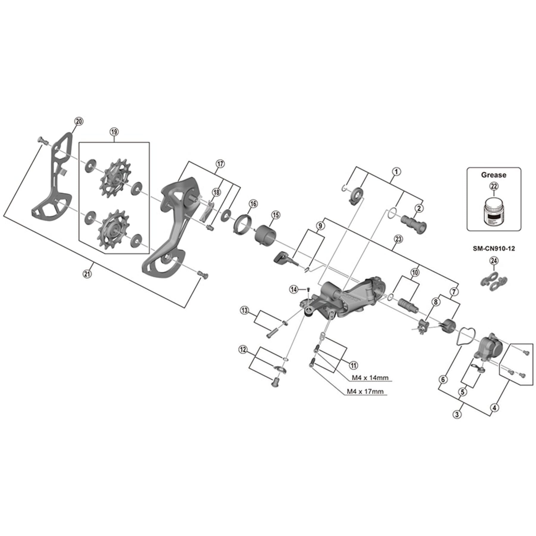 Shimano Spares RD-M9100 outer plate assembly