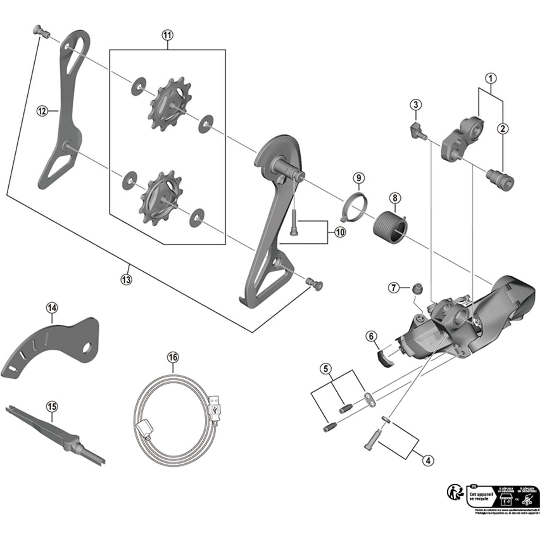 Shimano Spares RD-R9250 bracket axle unit for normal type