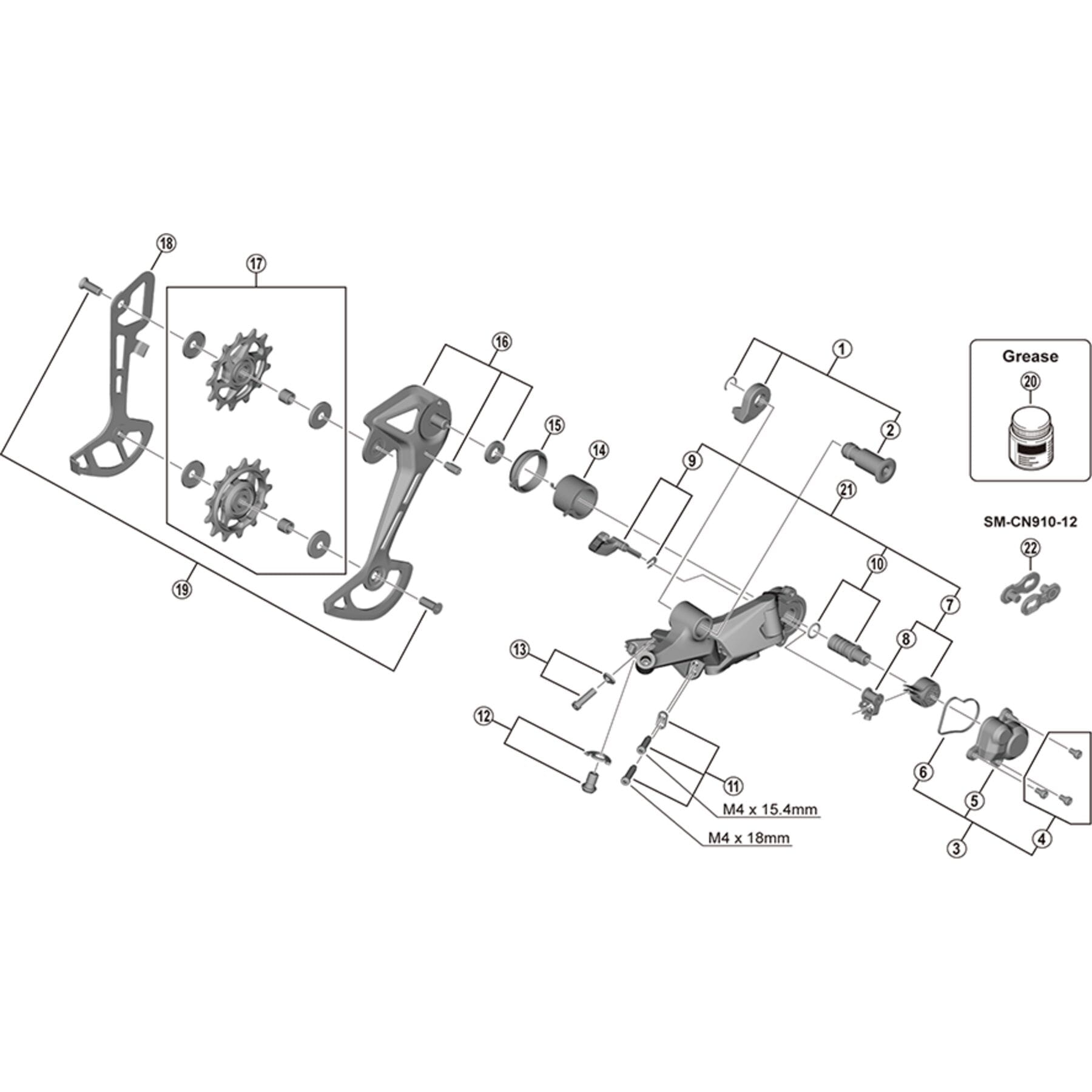 Shimano Spares RD-M6100 bracket axle unit