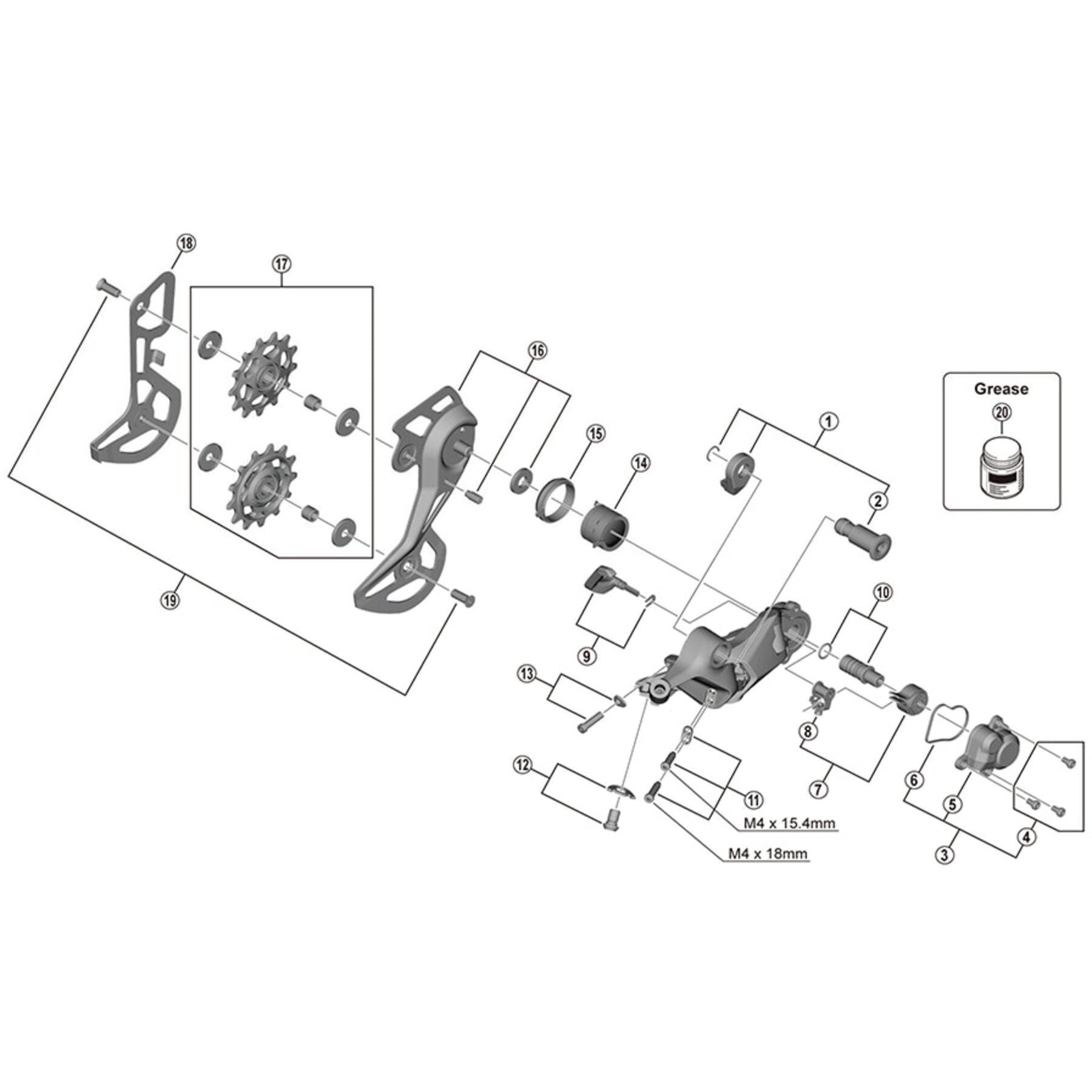 Shimano Spares RD-M5100 bracket axle unit