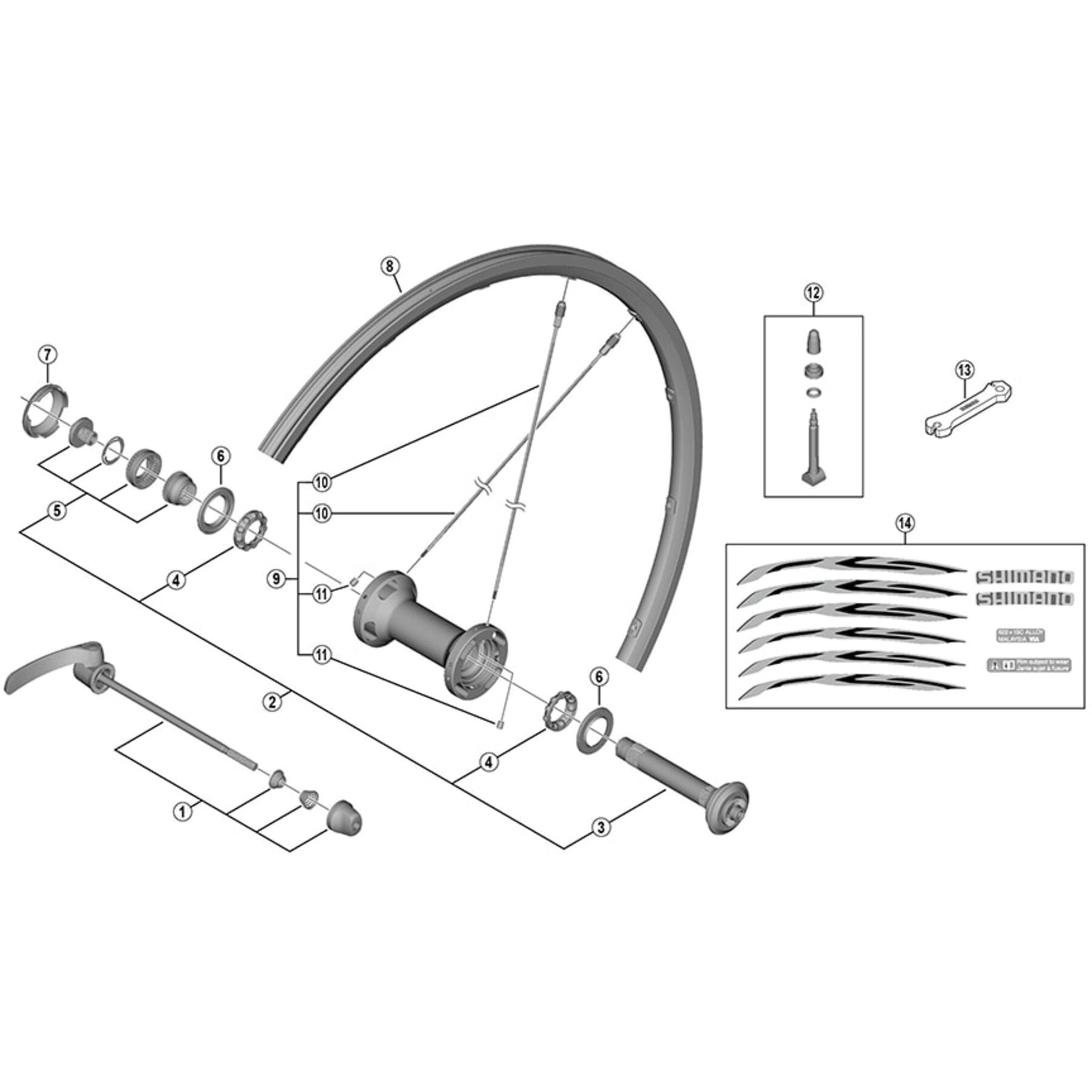 Shimano Spares WH-6800-F left hand lock bolt unit