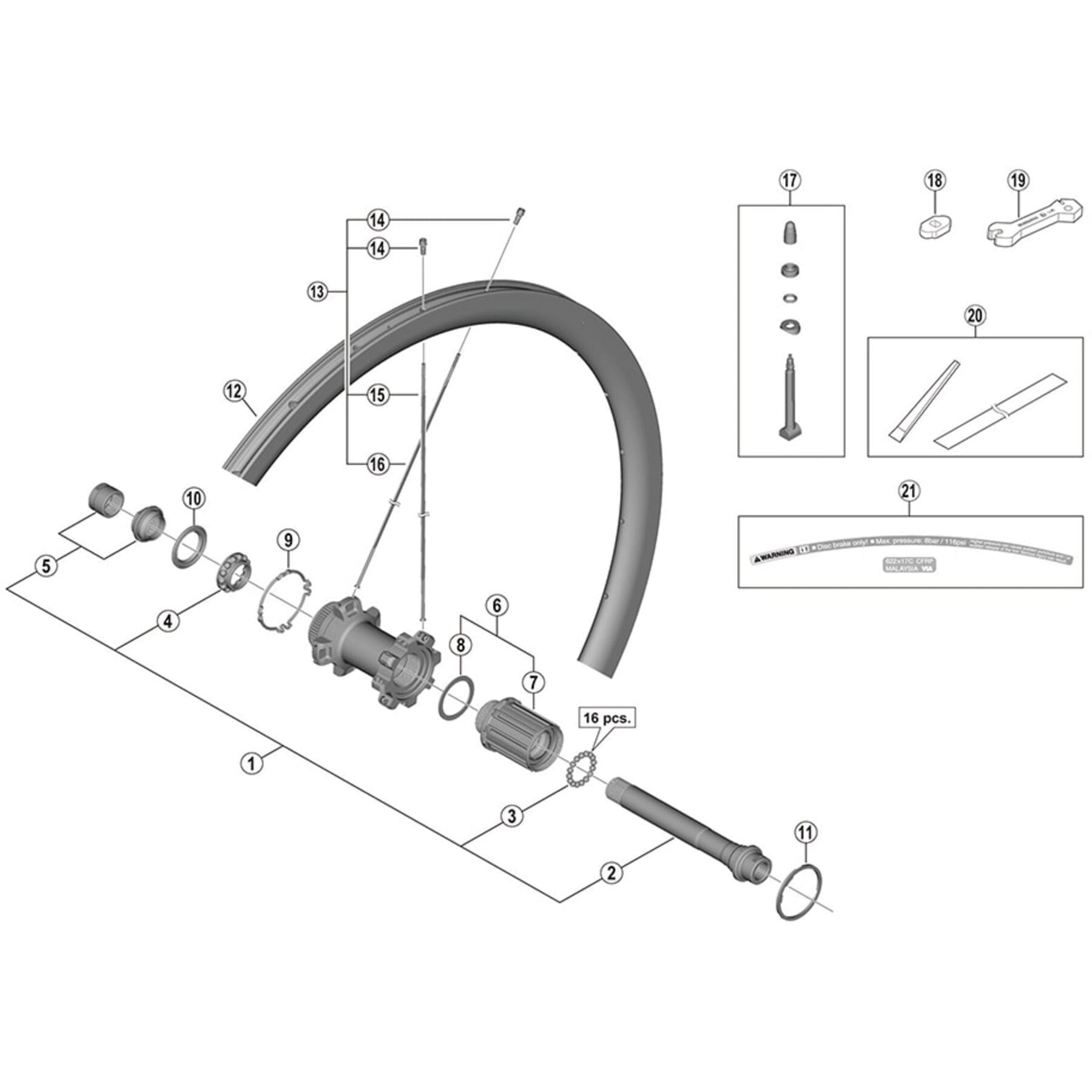 Shimano Spares WH-RS81-C50-CL-F spoke