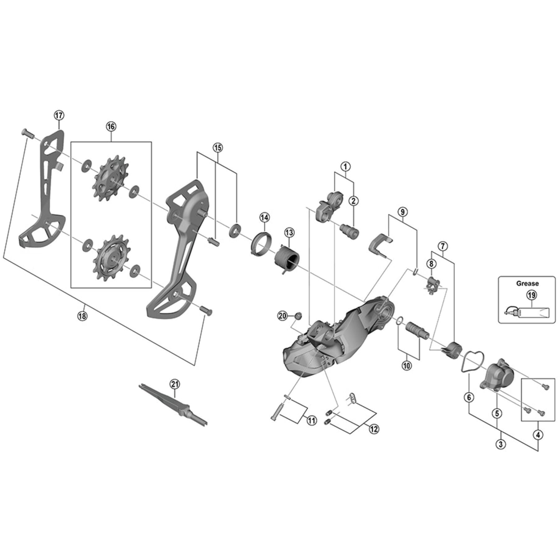 Shimano Spares RD-M9000 bracket axle 2 for direct mount type