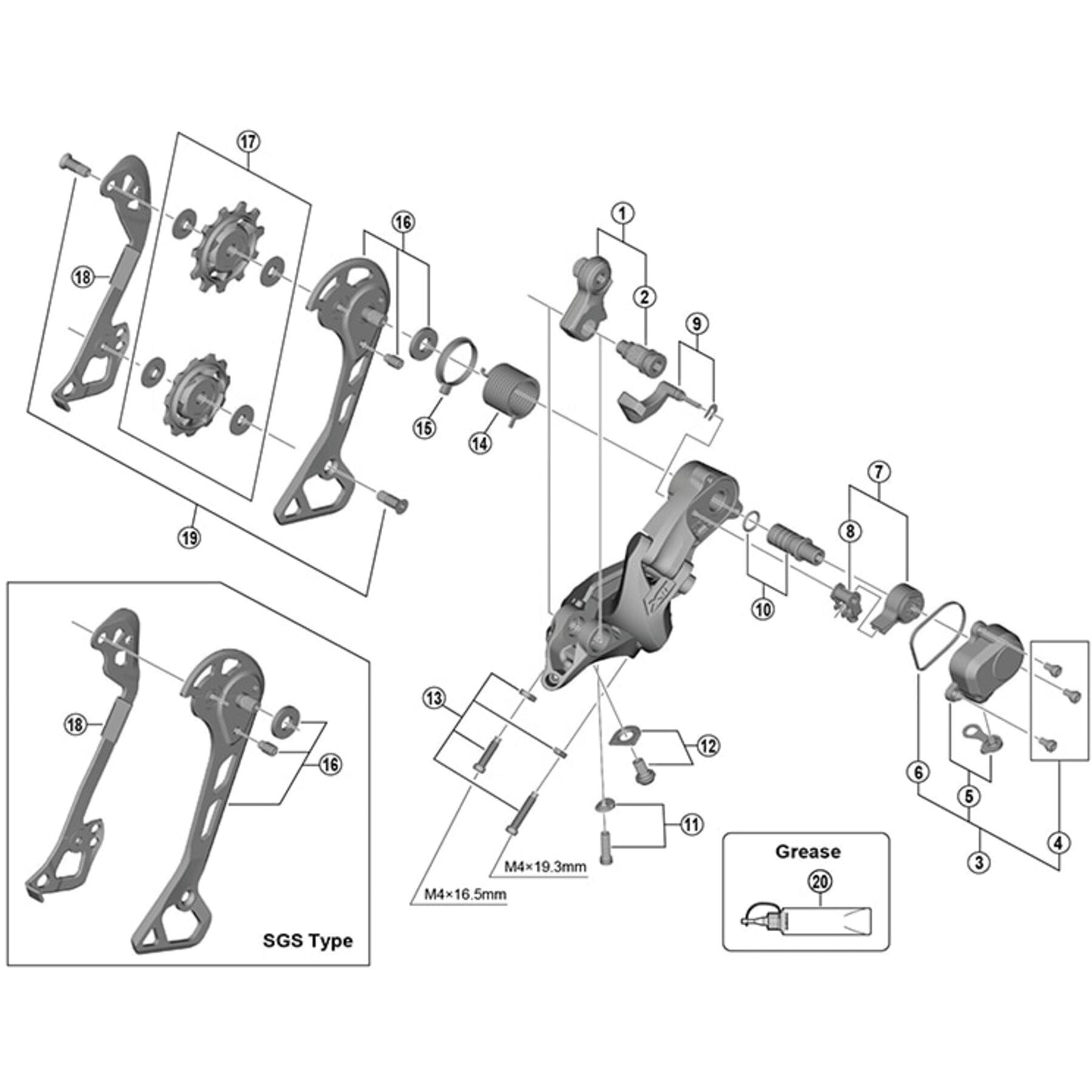Shimano Spares RD-M8000 outer plate assembly