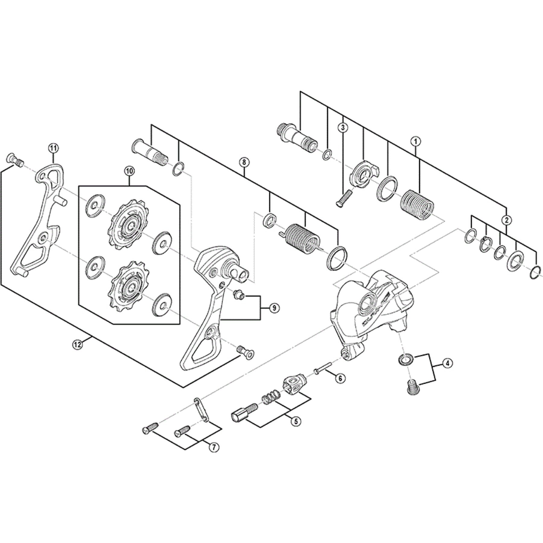 Shimano Spares RD-9000 plate axle assembly