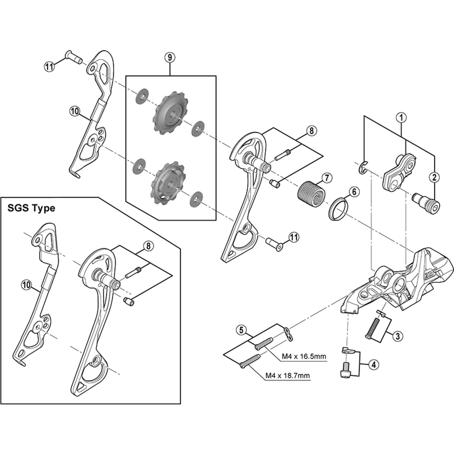 Shimano Spares RD-M781 outer plate assembly GS-type