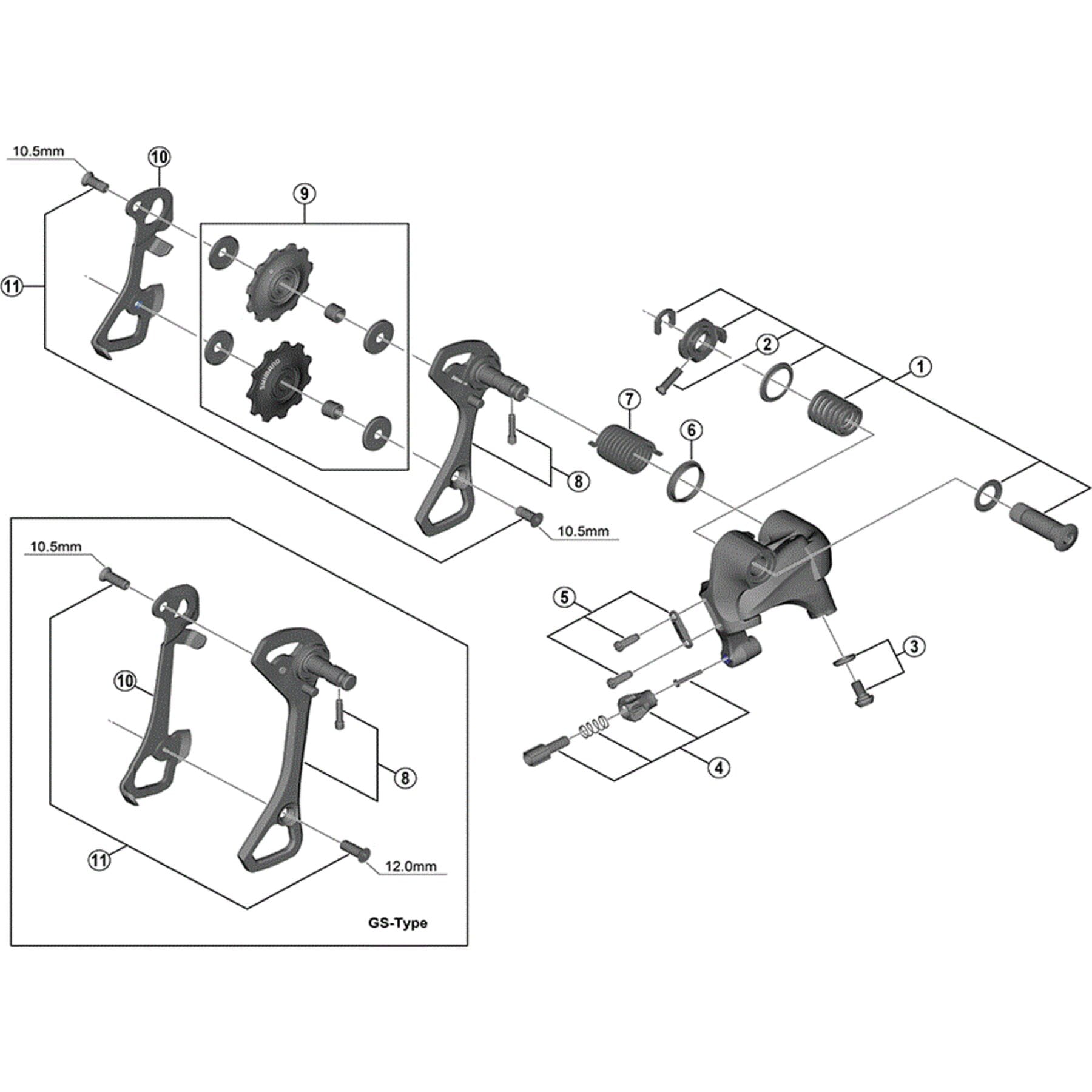Shimano Spares RD-5800 B-axle assembly