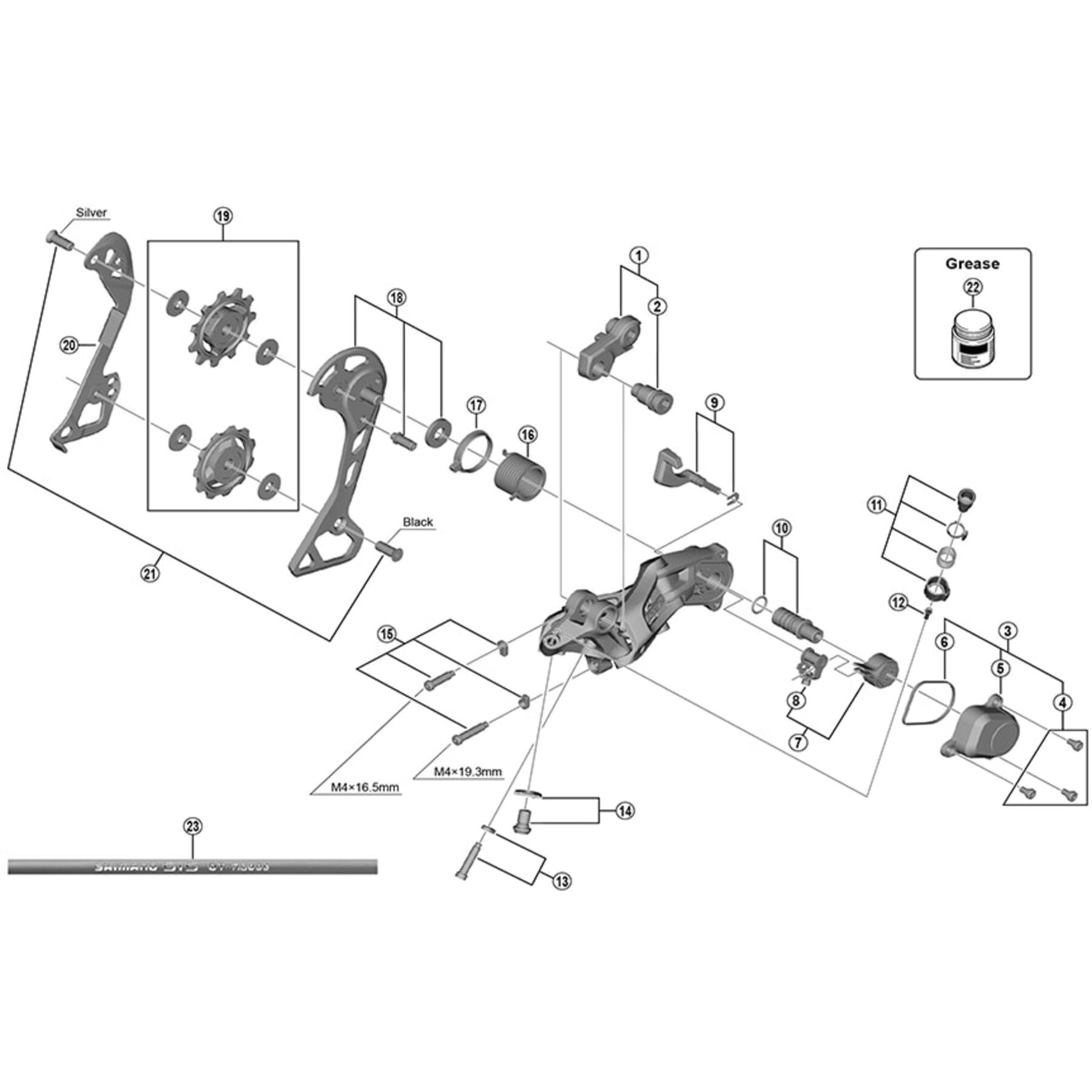 Shimano Spares RD-M7000-11 stroke adjusting screws and plate