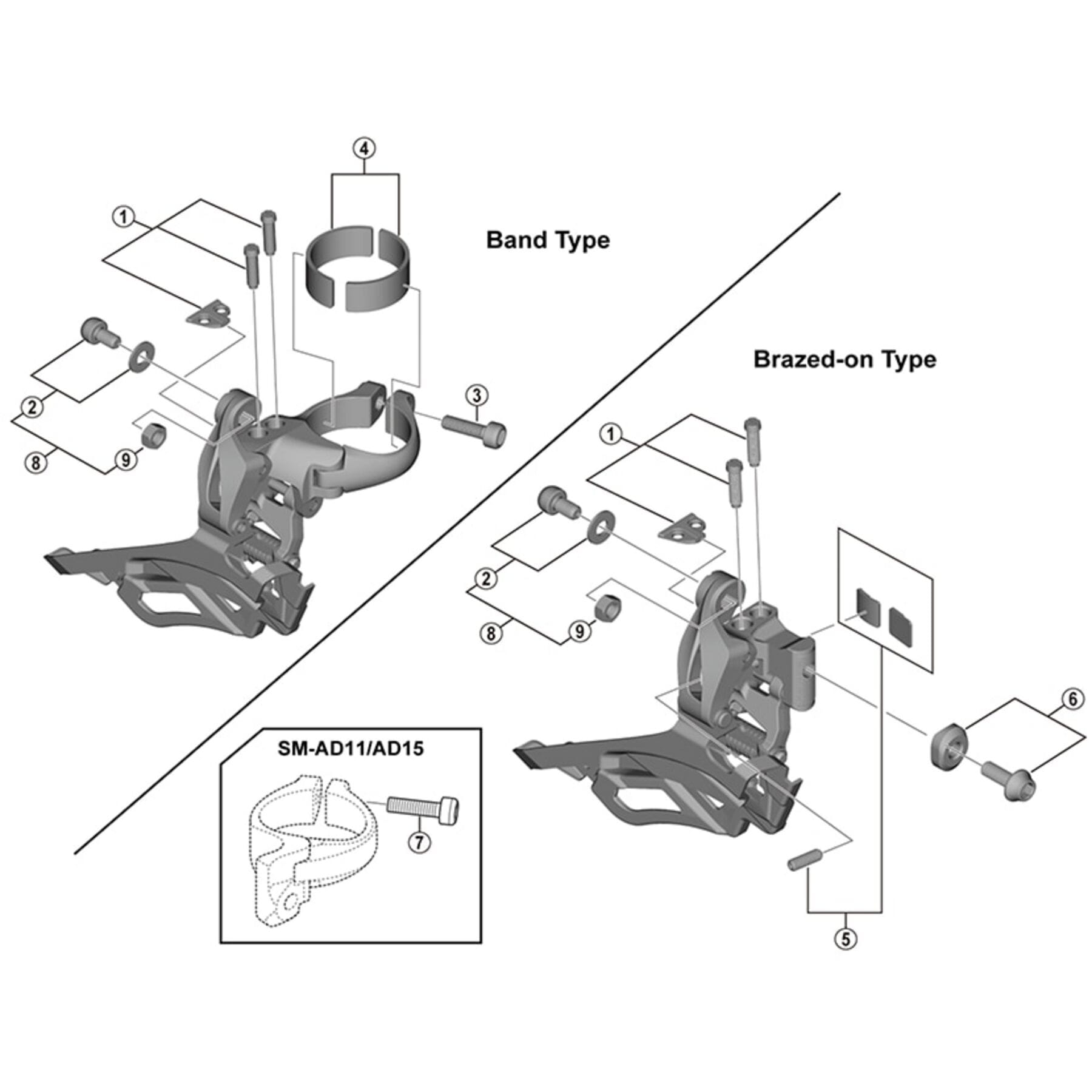 Shimano Spares FD-R3000 clamp band adapter for 28.6 mm