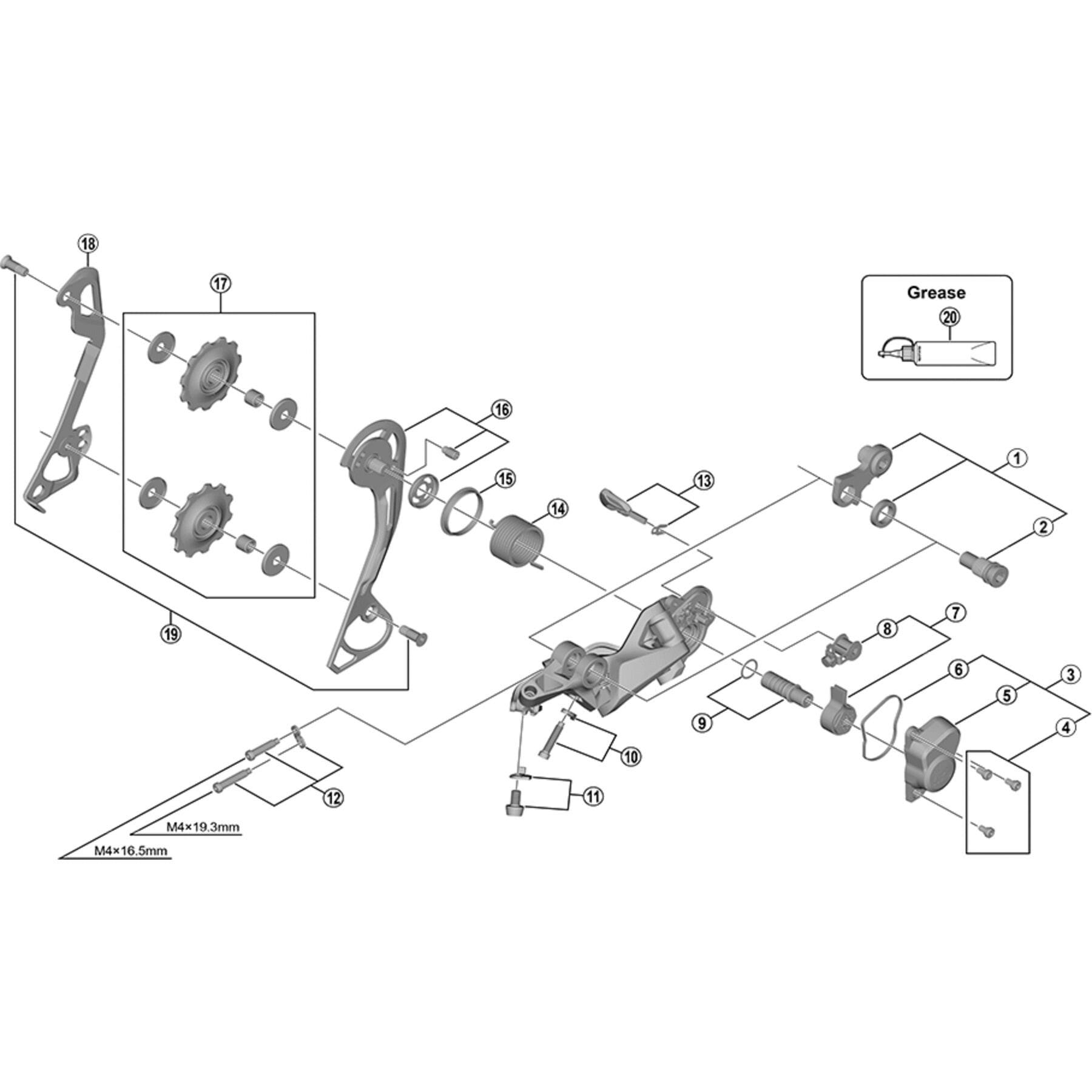 Shimano Spares RD-M7000-10 bracket axle unit