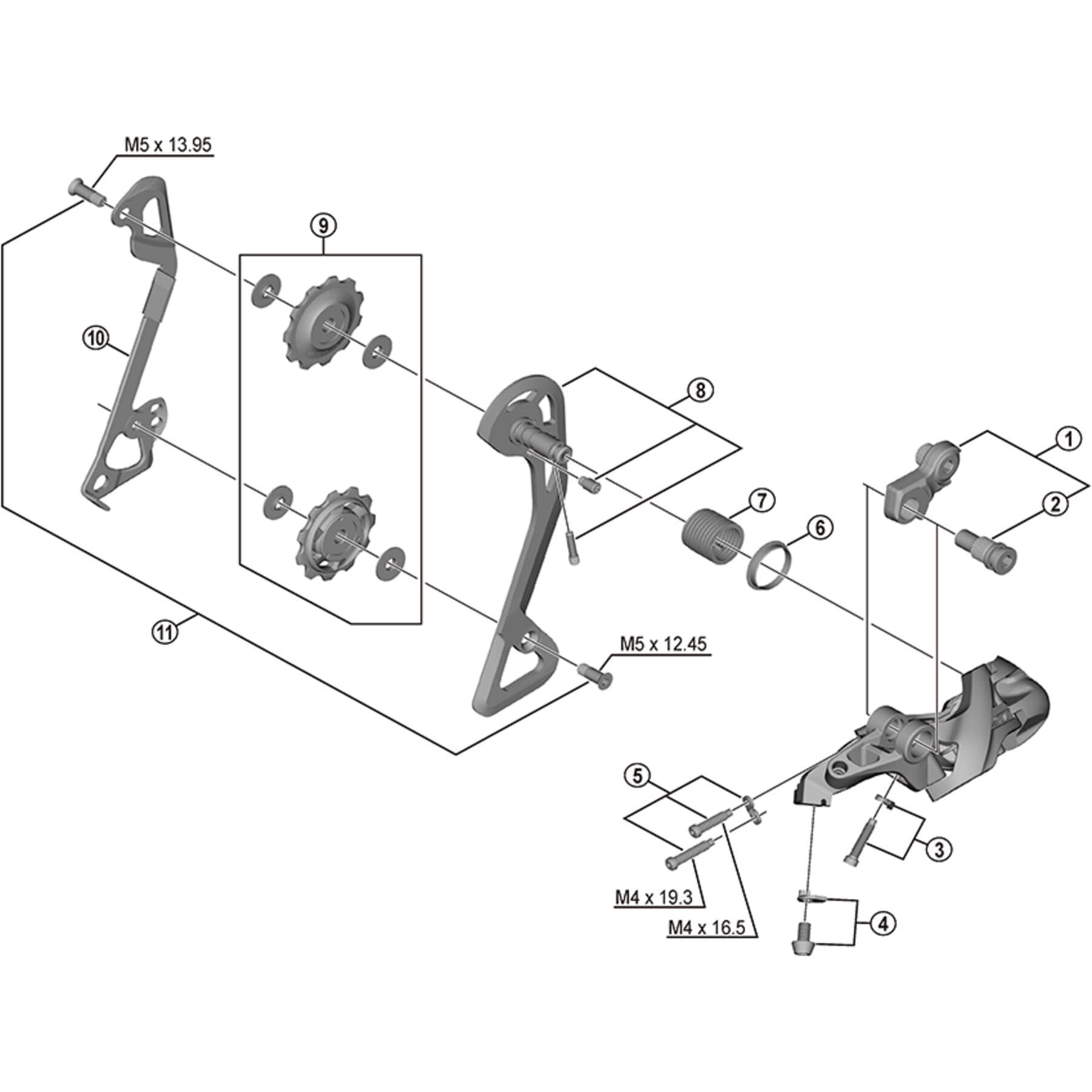 Shimano Spares RD-T8000 bracket axle unit for normal type