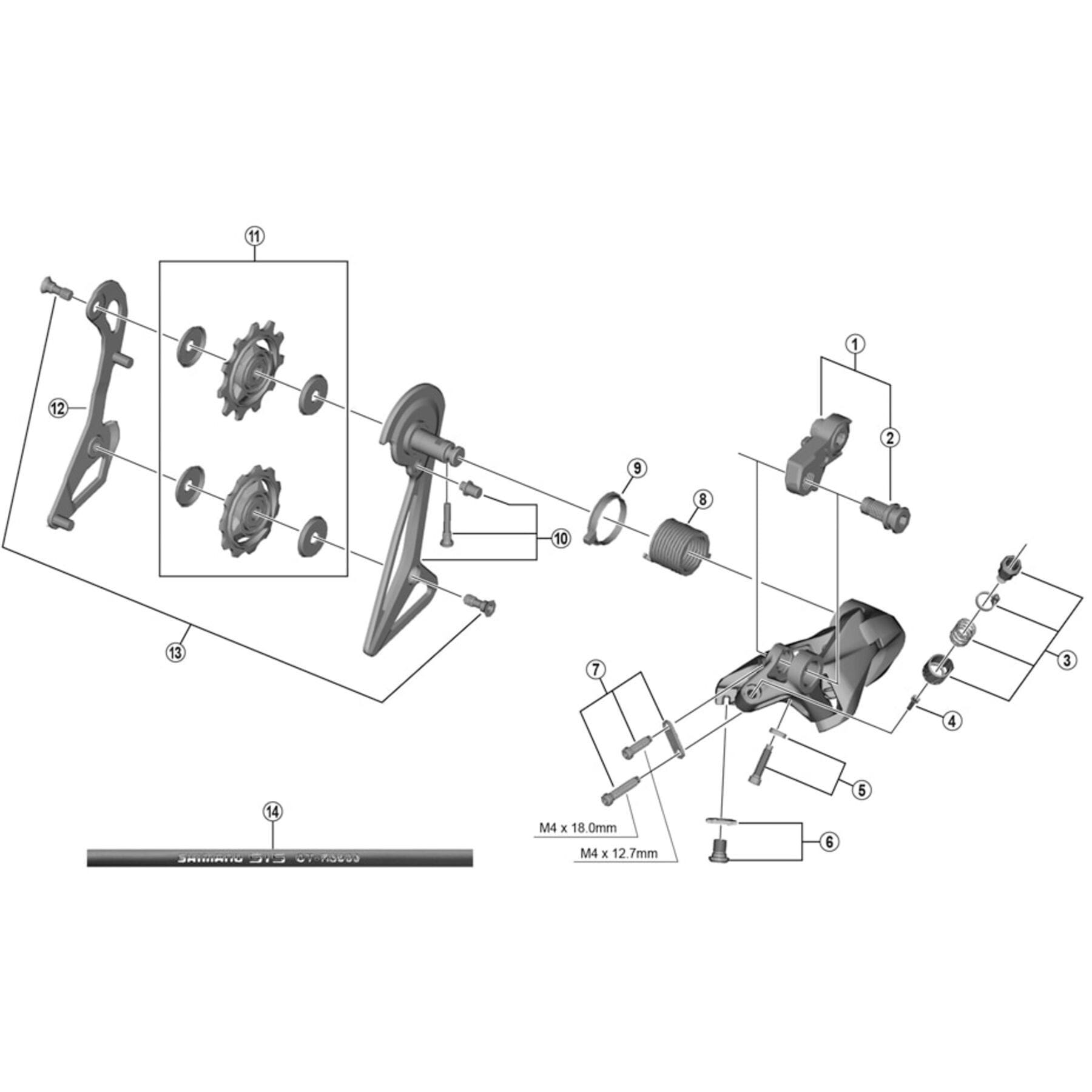Shimano Spares RD-R9100 stroke adjusting screws and plate