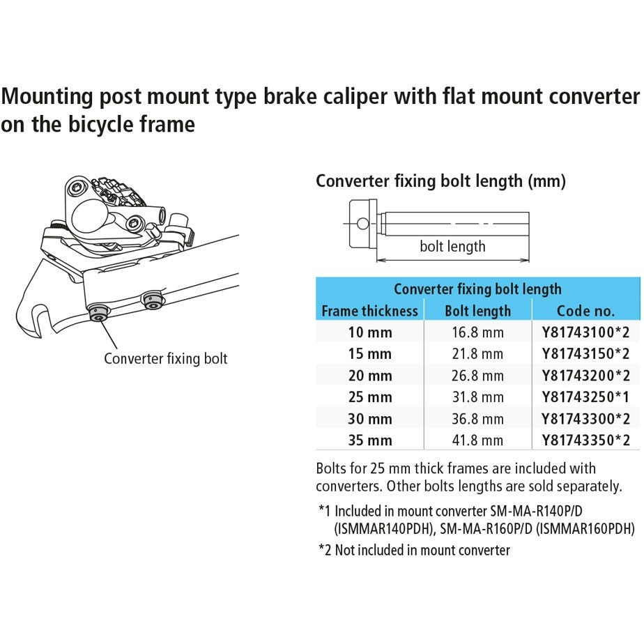 Shimano Spares SM-MA Converter Fixing Bolt M5ious Sizes