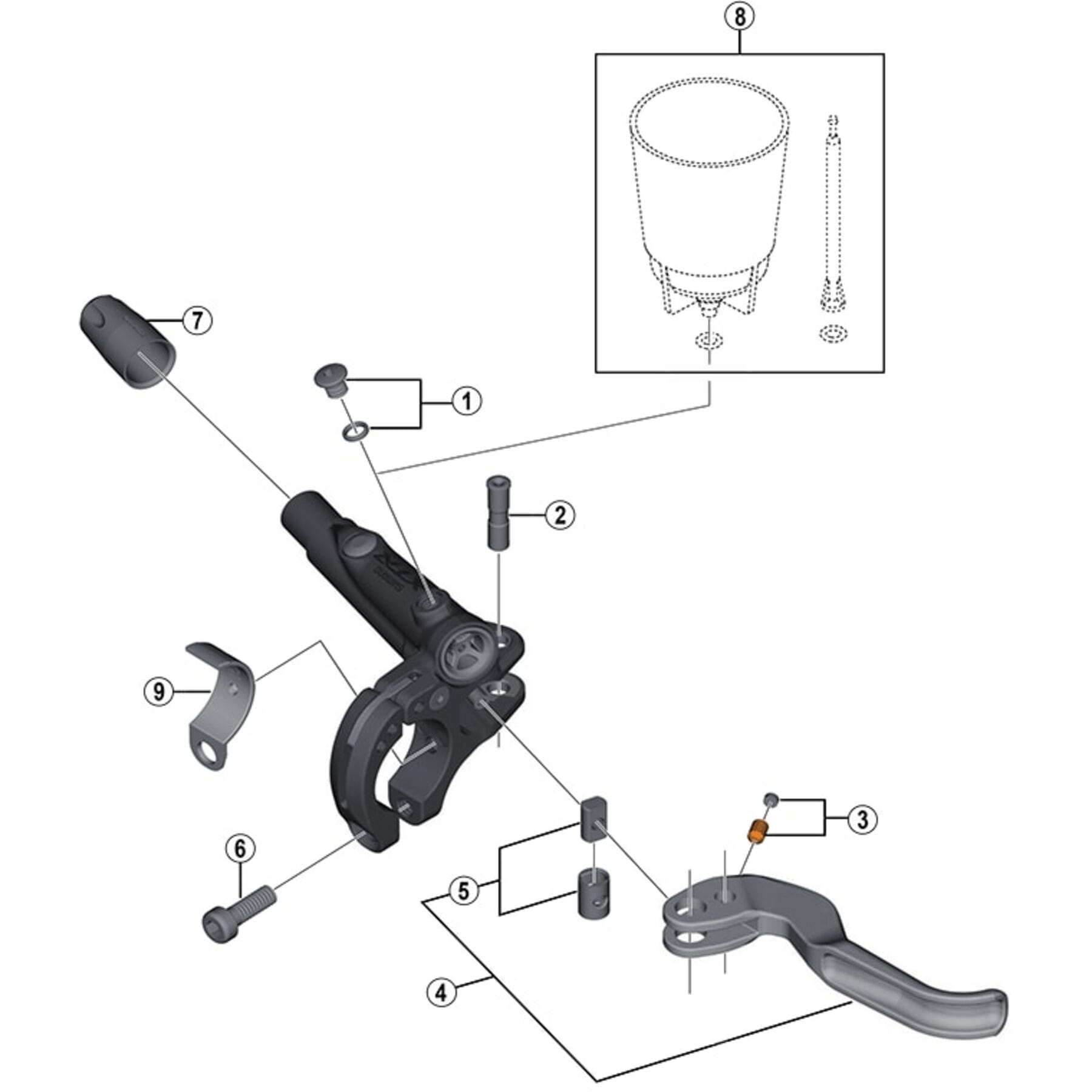 Shimano Spares BL-M9000 lever unit