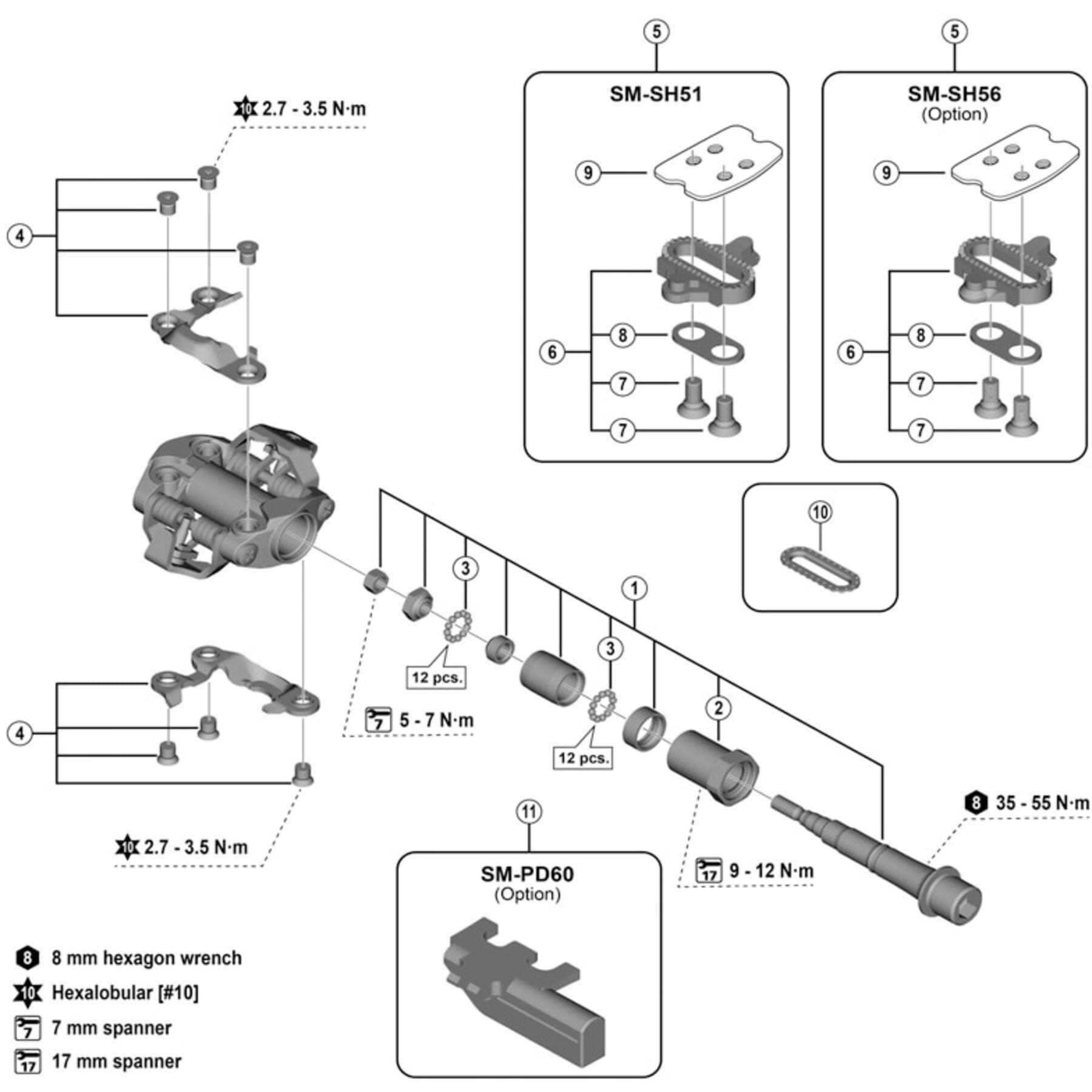 Shimano Spares PD-M8000 SPD cleat spacers