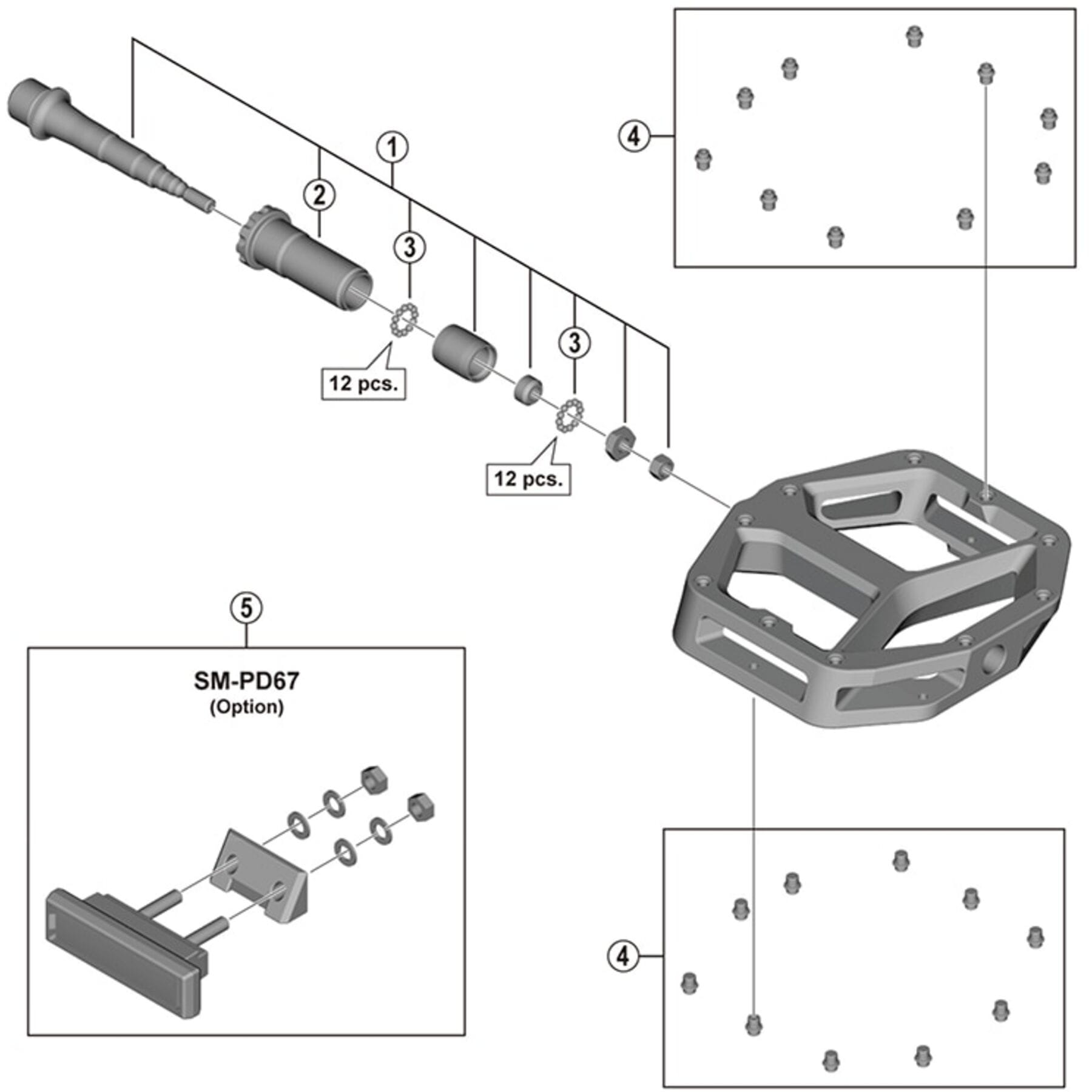 Shimano Spares SM-PD67 reflector unit