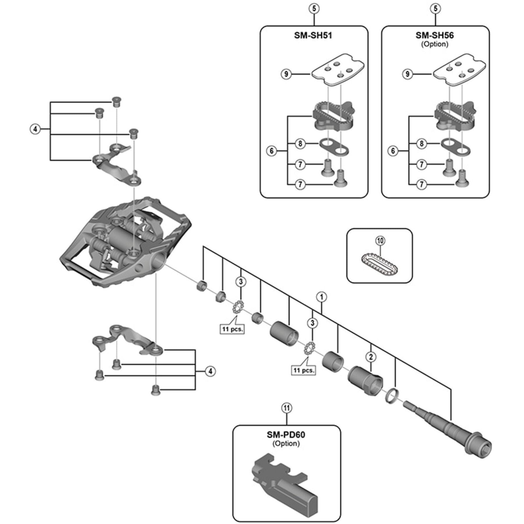 Shimano Spares PD-M9100 pedal axle assembly