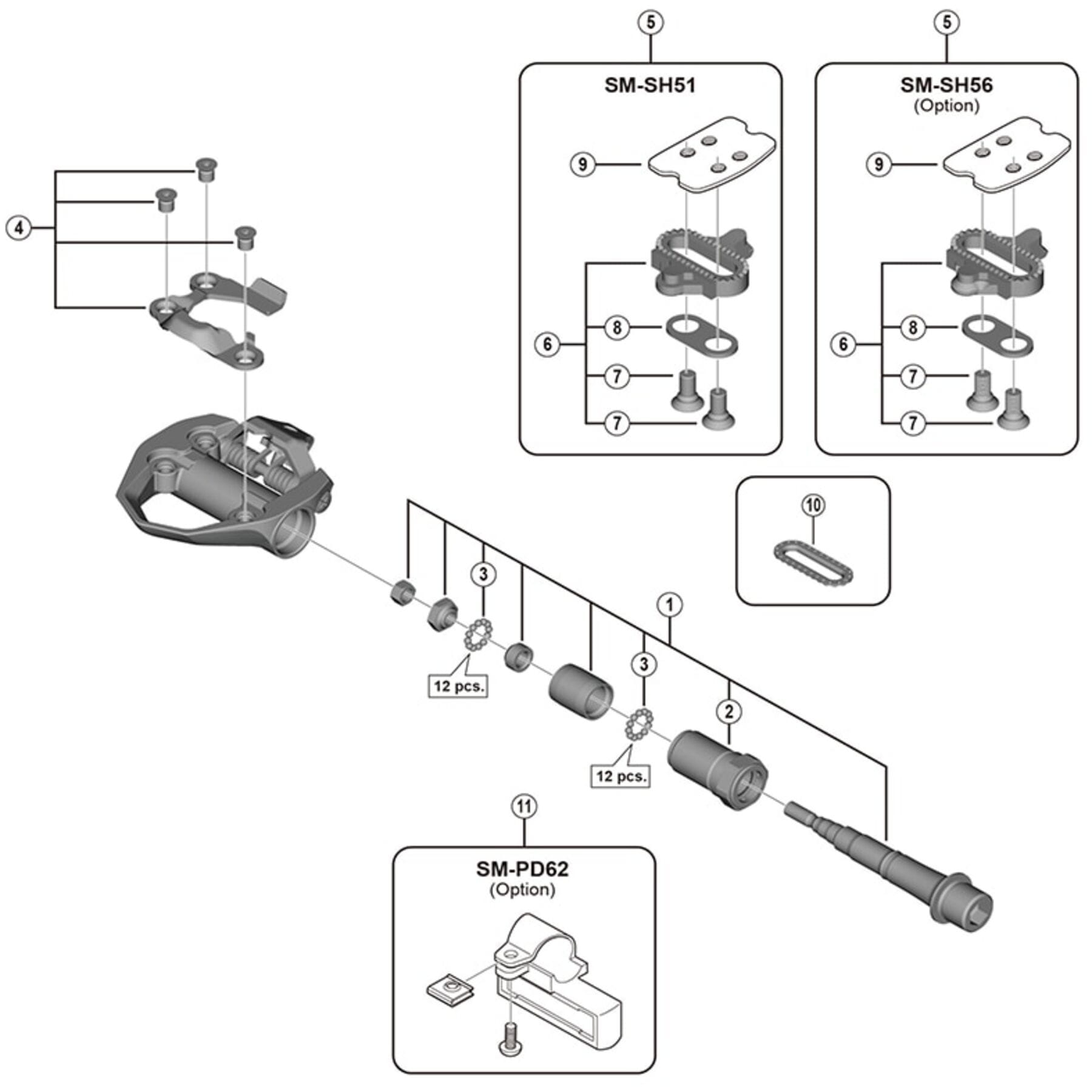 Shimano Spares PD-ES600 pedal axle assembly