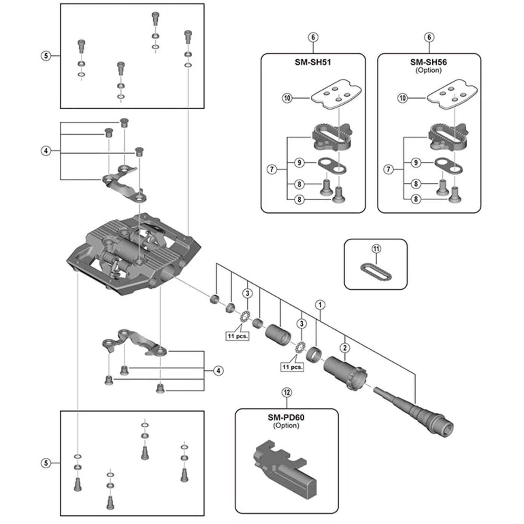 Shimano Spares PD-M821 Pedal axle assembly