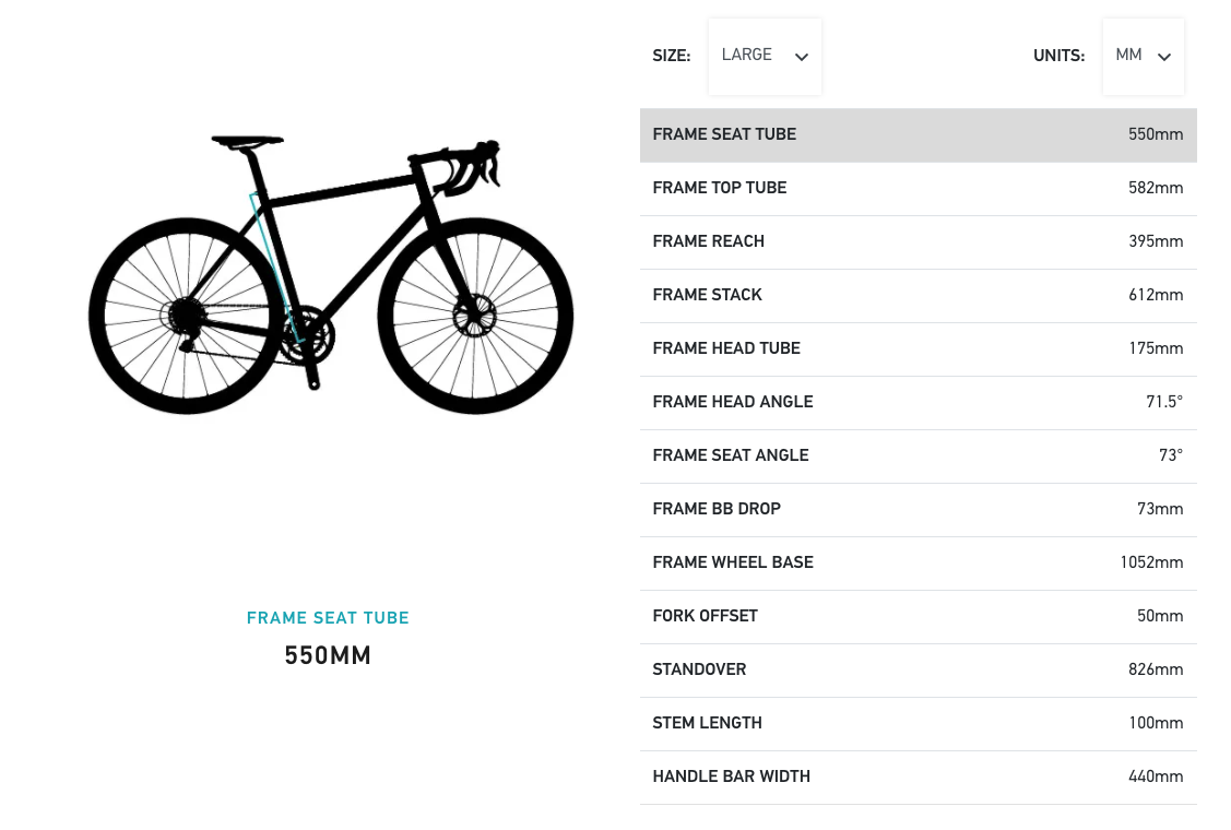 Gravel bike outlet size chart
